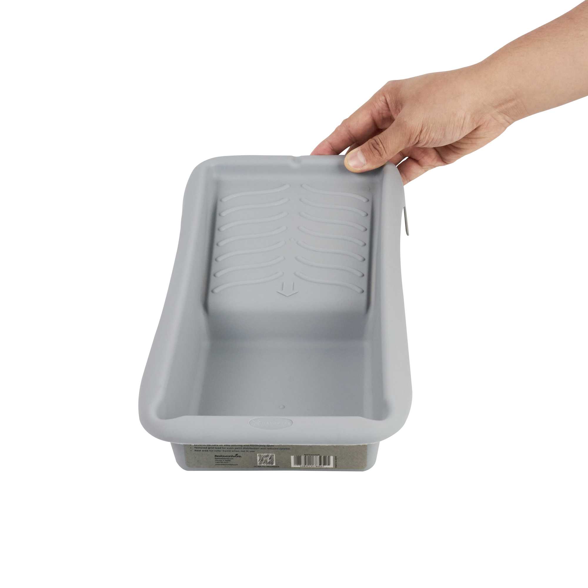Handy Tek 1.5 qt Gray Plastic Paint Tray - 14" x 7" x 2 1/2" - 96 count box