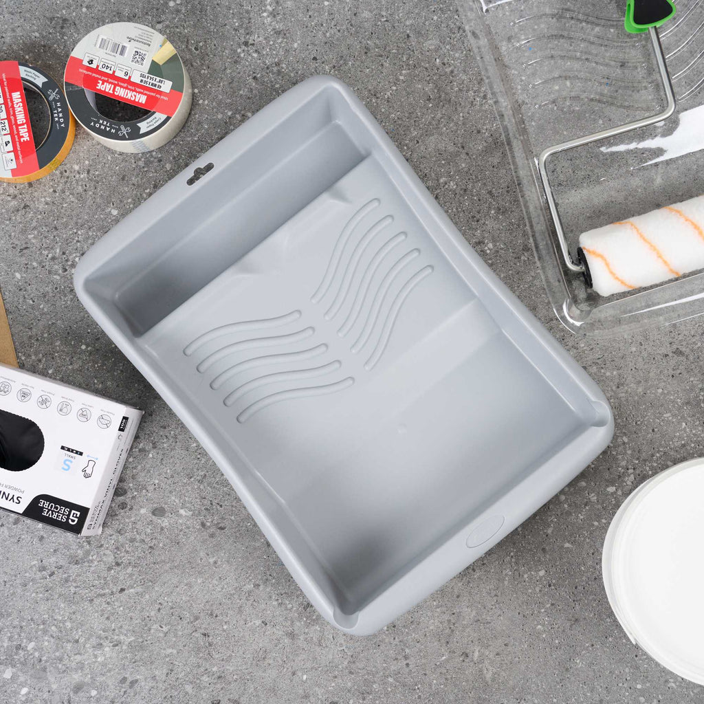 Handy Tek 1.5 gal 2-In-1 Gray Plastic Paint Tray - For Roller and Brush - 17 3/4" x 13" x 3" - 1 count box