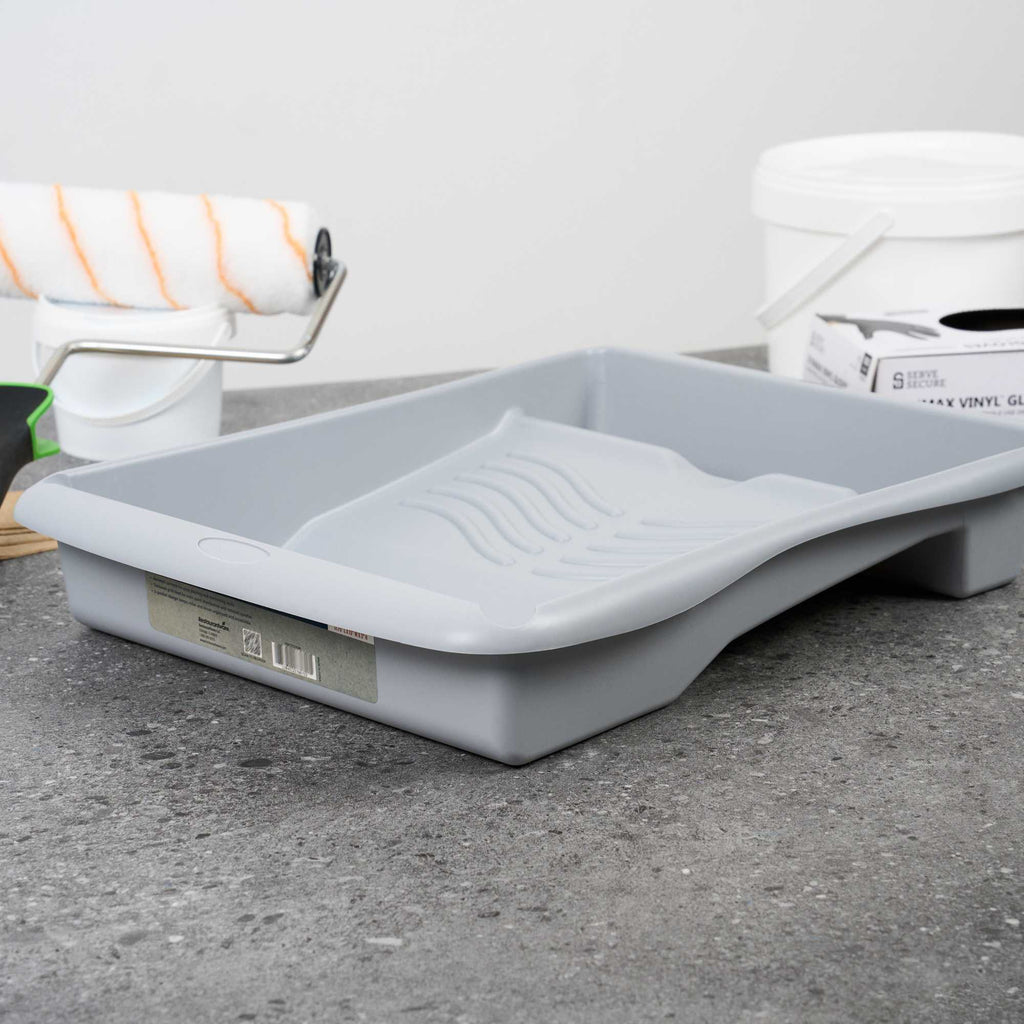 Handy Tek 1.5 gal 2-In-1 Gray Plastic Paint Tray - For Roller and Brush - 17 3/4" x 13" x 3" - 1 count box