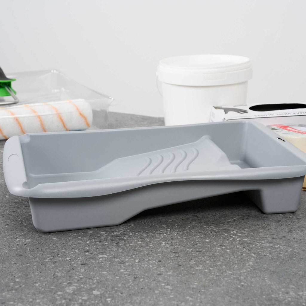 Handy Tek 1.5 gal 2-In-1 Gray Plastic Paint Tray - For Roller and Brush - 17 3/4" x 13" x 3" - 1 count box