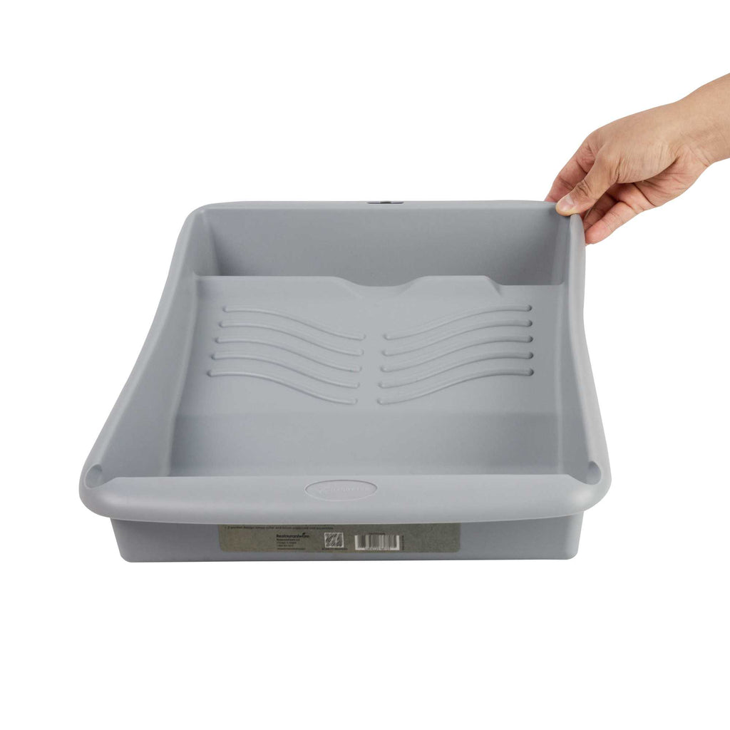 Handy Tek 1.5 gal 2-In-1 Gray Plastic Paint Tray - For Roller and Brush - 17 3/4" x 13" x 3" - 36 count box