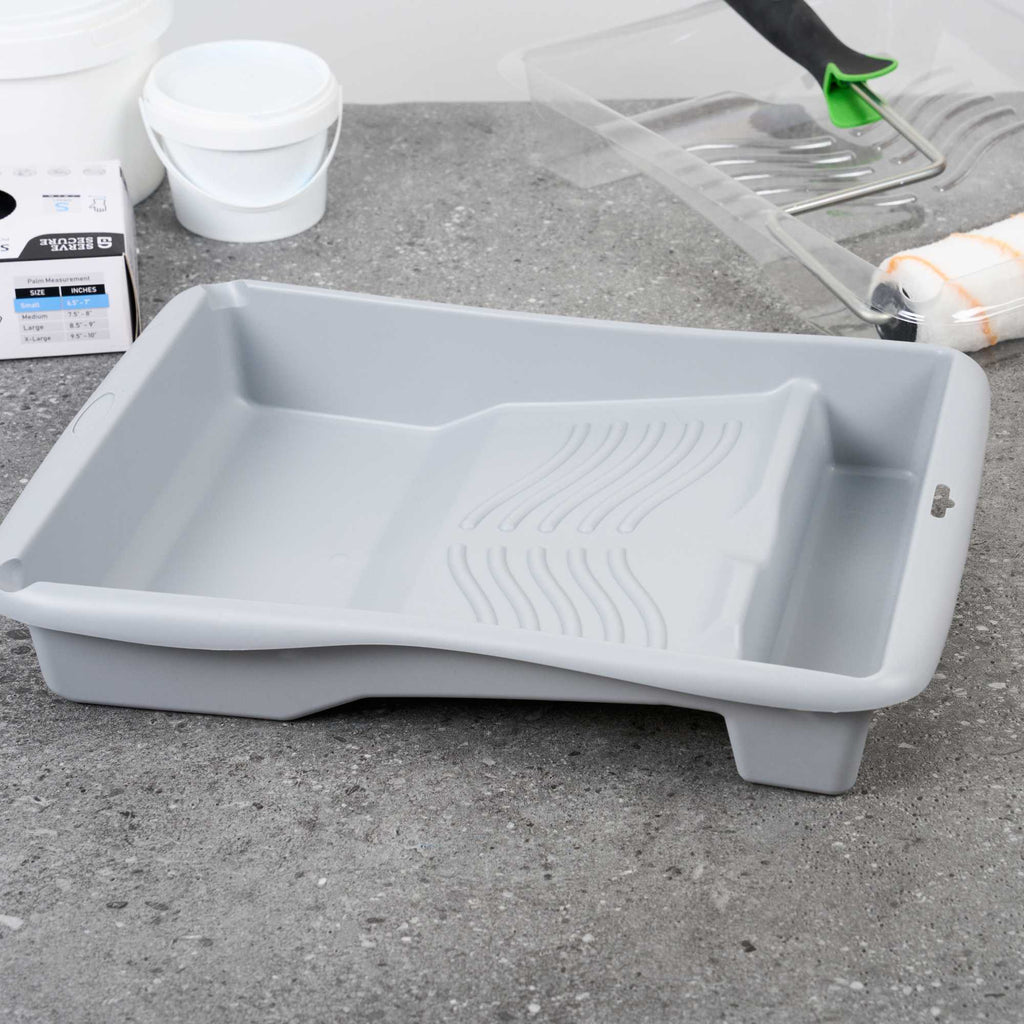 Handy Tek 1.5 gal 2-In-1 Gray Plastic Paint Tray - For Roller and Brush - 17 3/4" x 13" x 3" - 36 count box