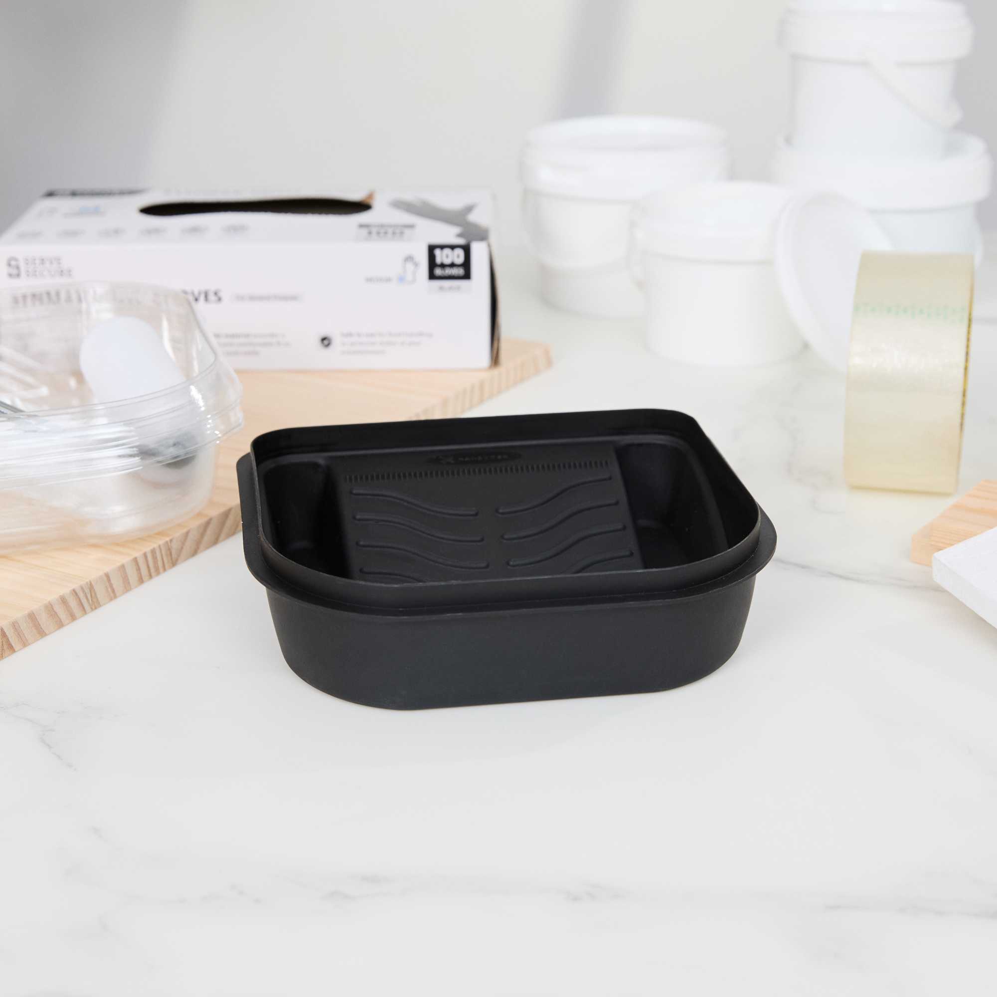 Handy Tek 27 oz Black Plastic Paint Tray / Pail Lid - Fits 0.5 gal Paint Pail - 7" x 7" x 1 3/4" - 1 count box