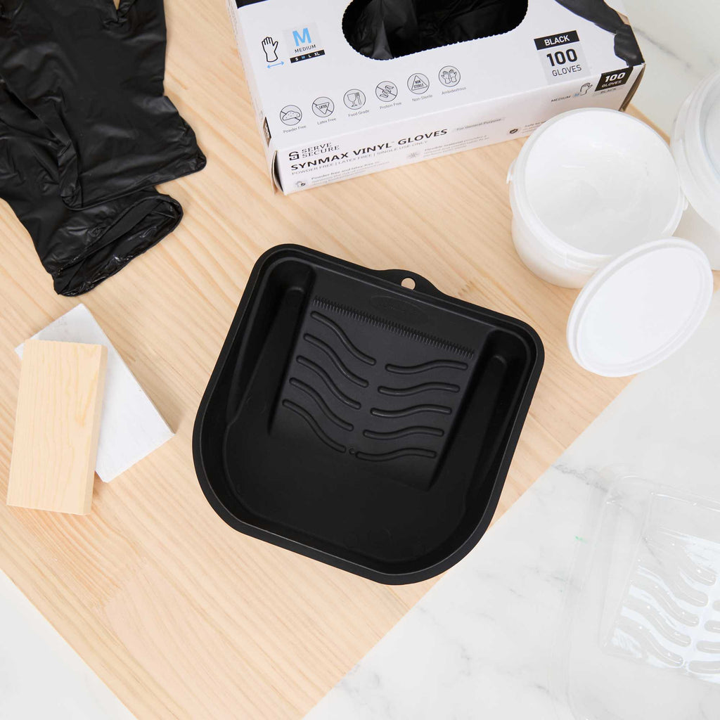 Handy Tek 27 oz Black Plastic Paint Tray / Pail Lid - Fits 0.5 gal Paint Pail - 7" x 7" x 1 3/4" - 1 count box