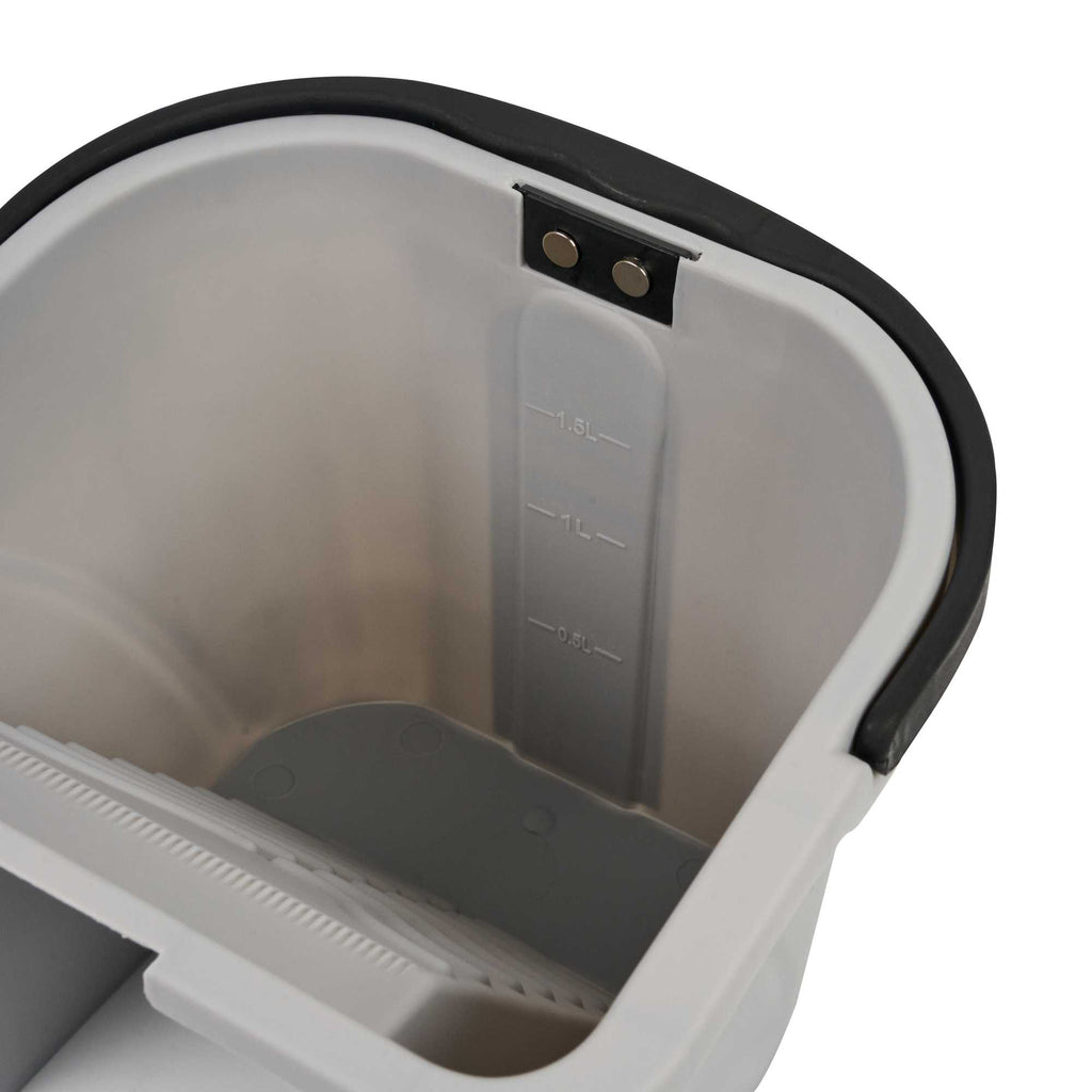 Handy Tek 0.5 gal Gray Plastic Paint Pail - with Magnetic Brush Holder - 7 3/4" x 7 1/2" x 6 3/4" - 1 count box