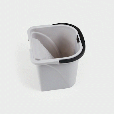 Handy Tek 0.5 gal Gray Plastic Paint Pail - with Magnetic Brush Holder - 7 3/4" x 7 1/2" x 6 3/4" - 50 count box