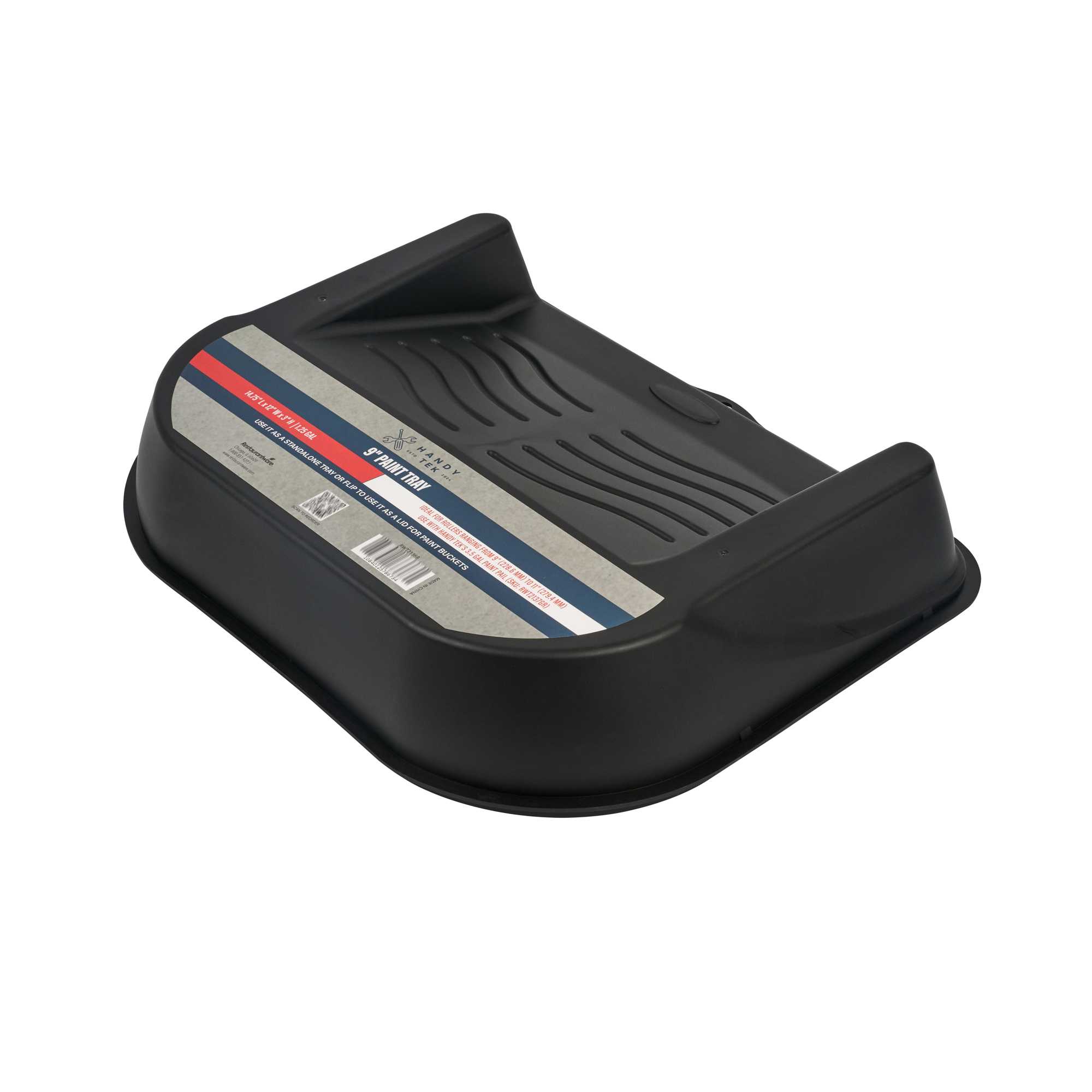 Handy Tek 5 qt Black Plastic Paint Tray / Pail Lid - Fits 3.5 gal Paint Pail - 14 3/4" x 12" x 3" - 1 count box