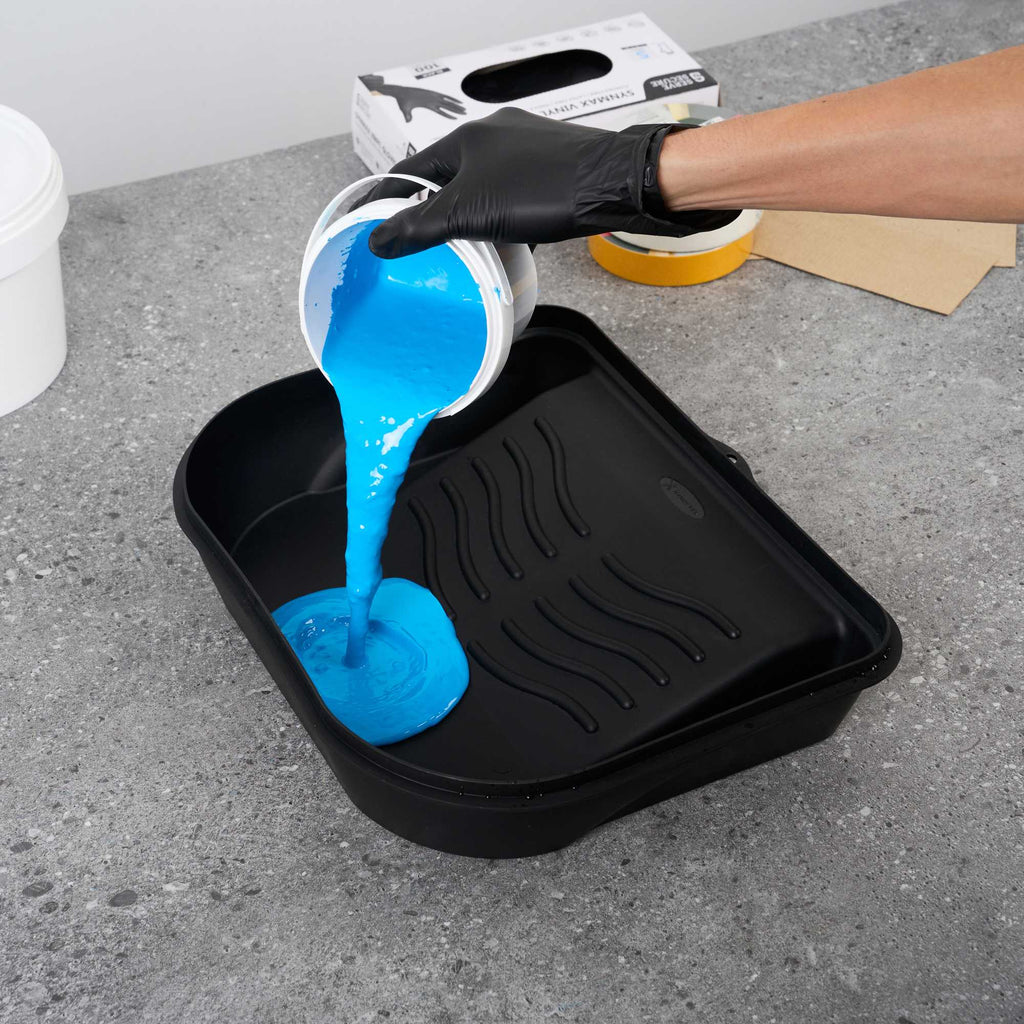 Handy Tek 5 qt Black Plastic Paint Tray / Pail Lid - Fits 3.5 gal Paint Pail - 14 3/4" x 12" x 3" - 1 count box