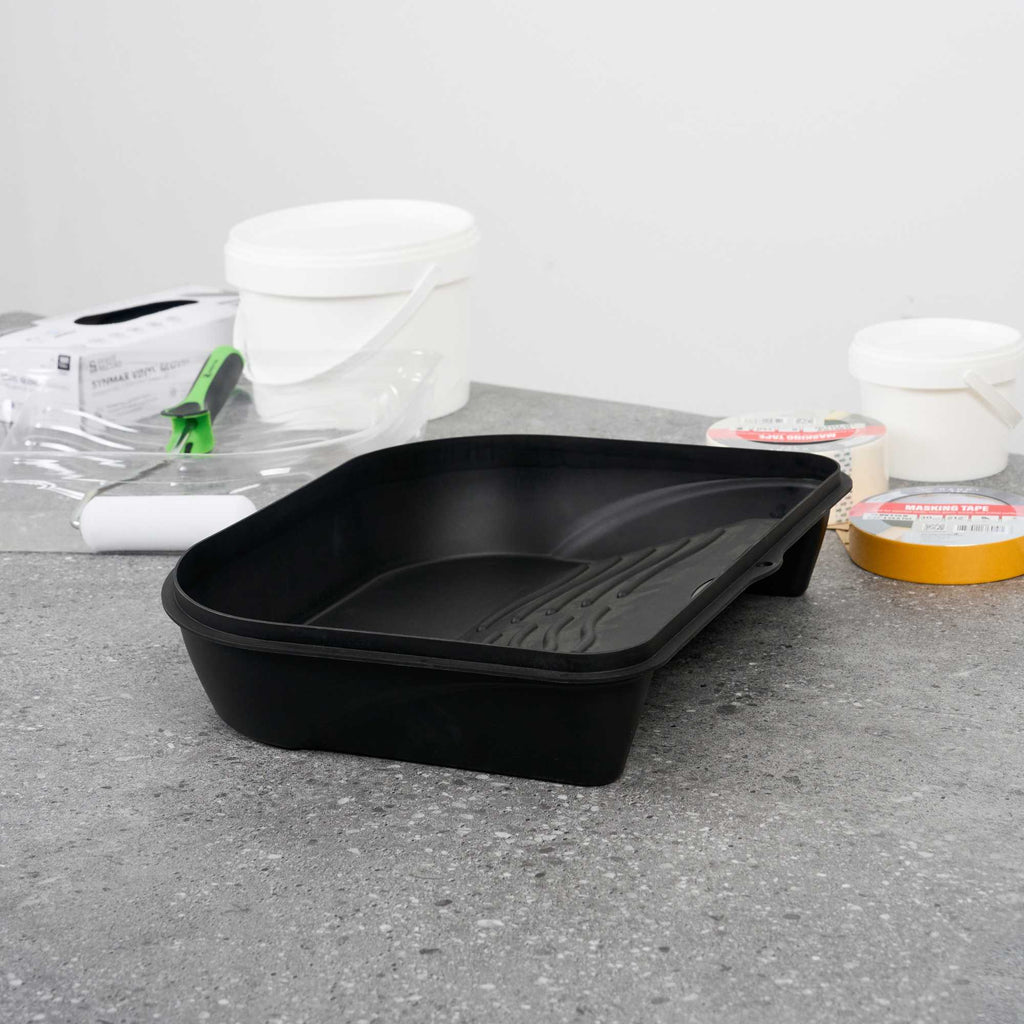 Handy Tek 5 qt Black Plastic Paint Tray / Pail Lid - Fits 3.5 gal Paint Pail - 14 3/4" x 12" x 3" - 1 count box