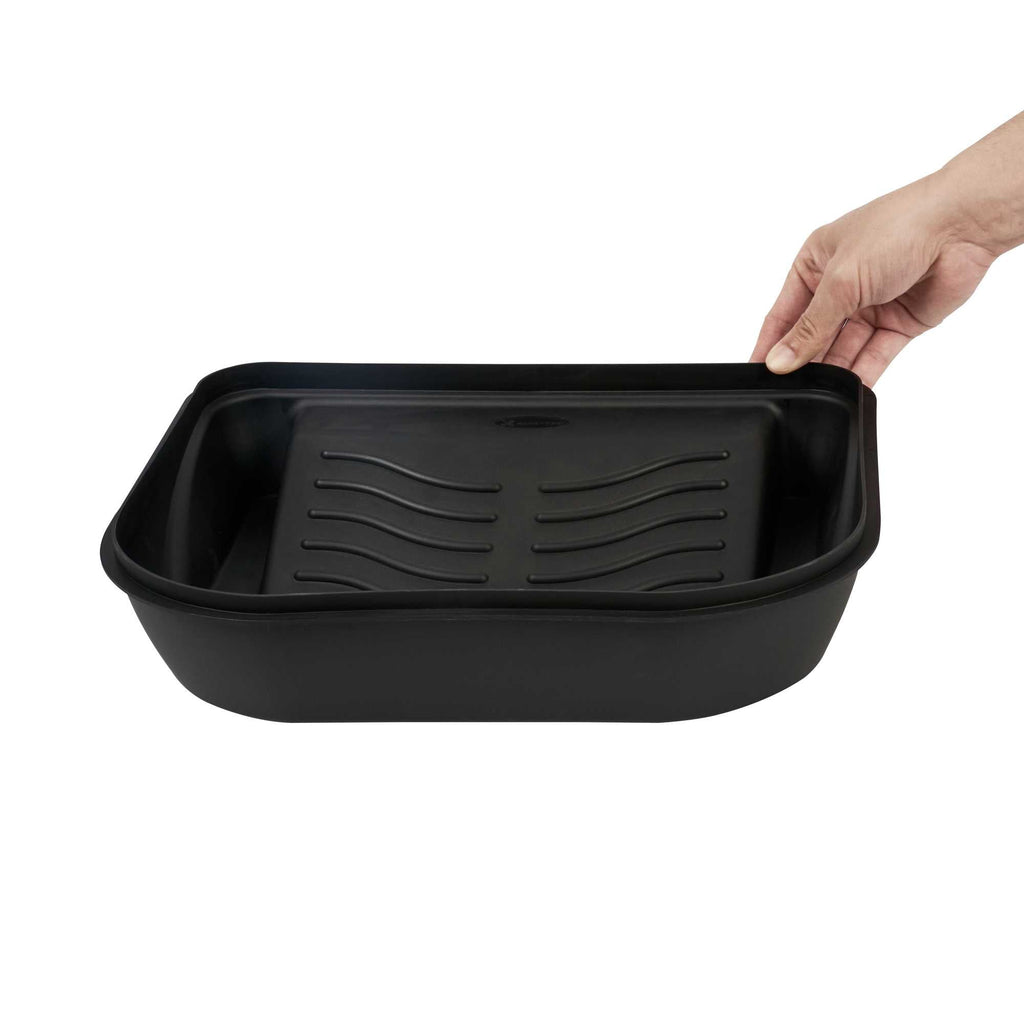 Handy Tek 5 qt Black Plastic Paint Tray / Pail Lid - Fits 3.5 gal Paint Pail - 14 3/4" x 12" x 3" - 24 count box