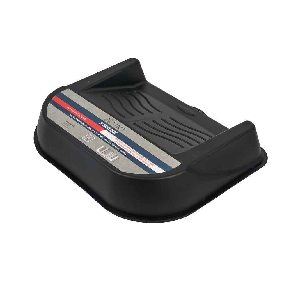 Handy Tek 5 qt Black Plastic Paint Tray / Pail Lid - Fits 3.5 gal Paint Pail - 14 3/4" x 12" x 3" - 24 count box