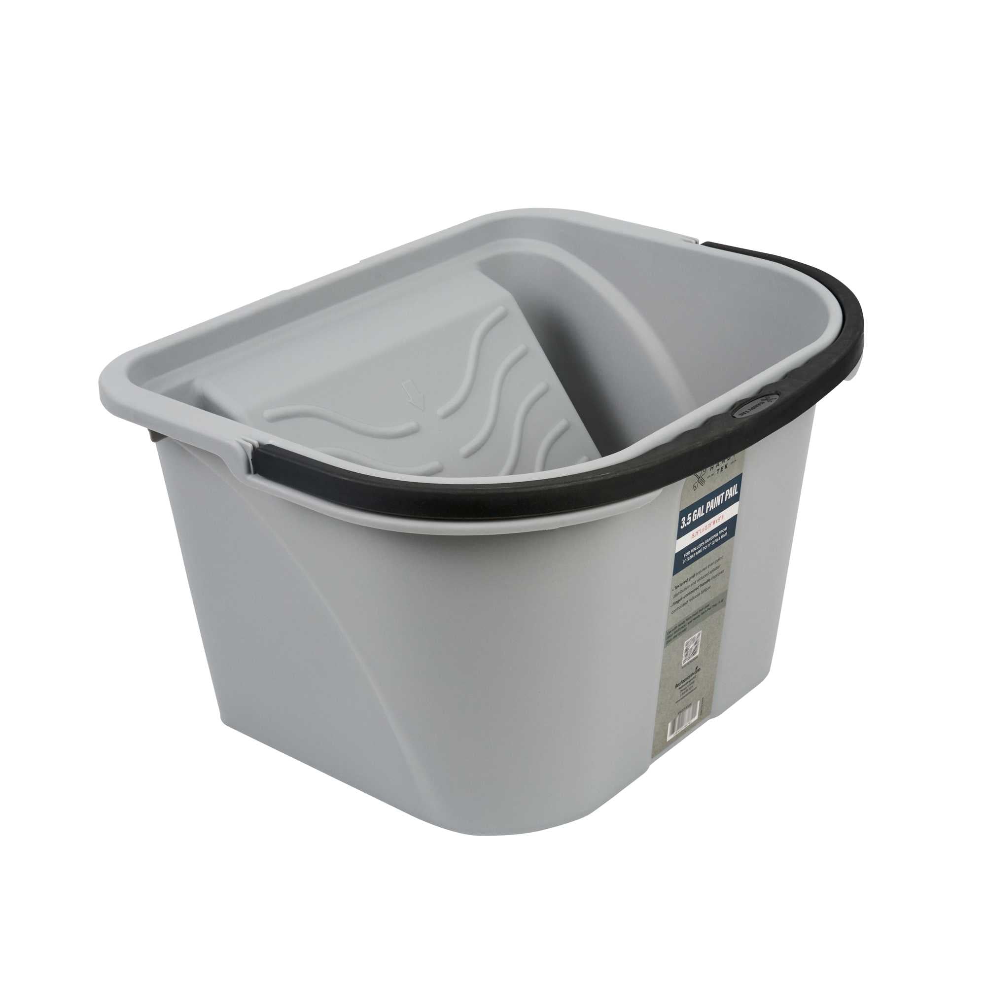 Handy Tek 3.5 gal Gray Plastic Paint Pail - 15 3/4" x 12 3/4" x 9" - 1 count box