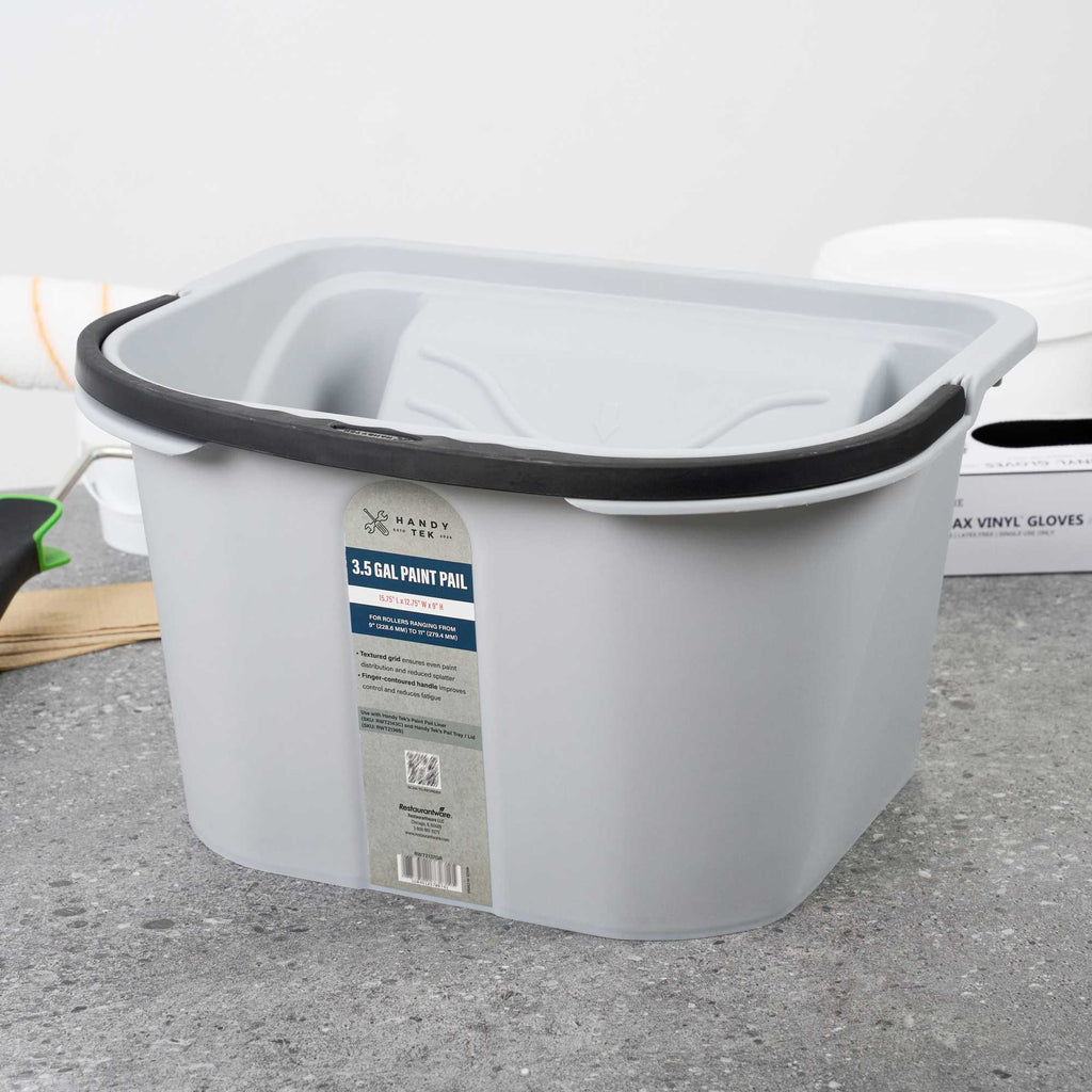 Handy Tek 3.5 gal Gray Plastic Paint Pail - 15 3/4" x 12 3/4" x 9" - 1 count box
