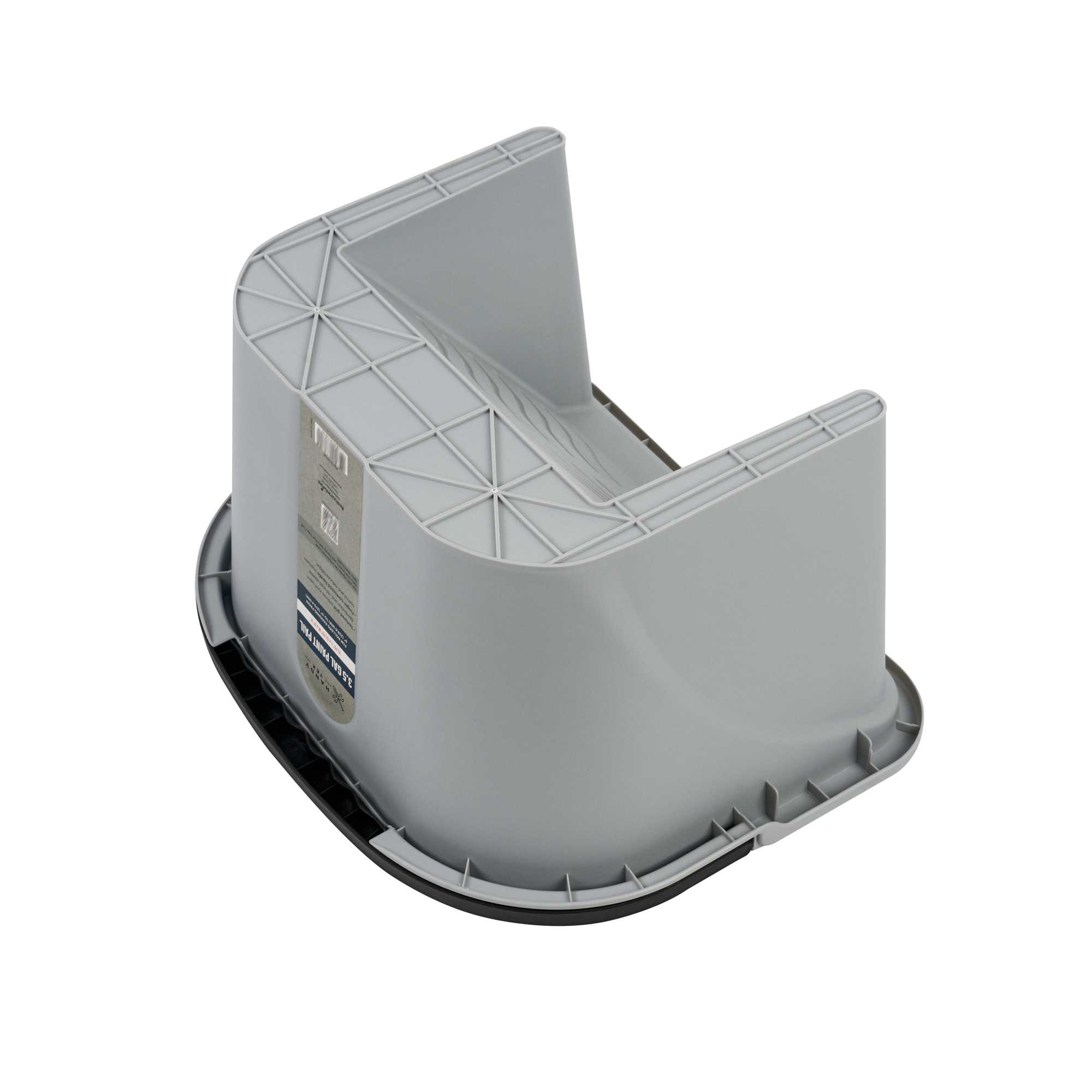 Handy Tek 3.5 gal Gray Plastic Paint Pail - 15 3/4" x 12 3/4" x 9" - 12 count box