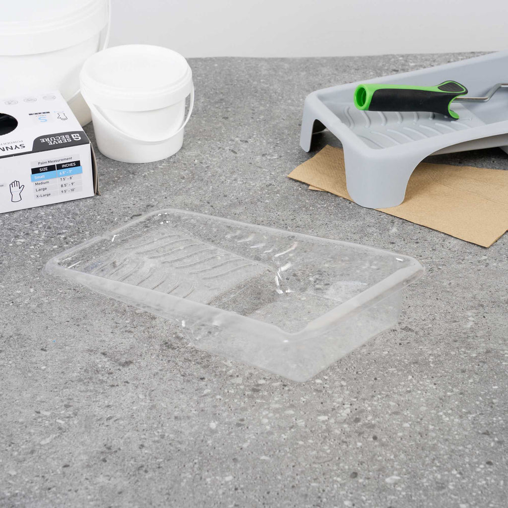 Handy Tek Clear Plastic Paint Tray Liner - Fits 1.5 qt Paint Tray - 13 3/4" x 6 3/4" x 2 1/4" - 5 count box