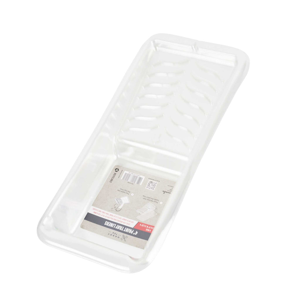 Handy Tek Clear Plastic Paint Tray Liner - Fits 1.5 qt Paint Tray - 13 3/4" x 6 3/4" x 2 1/4" - 5 count box