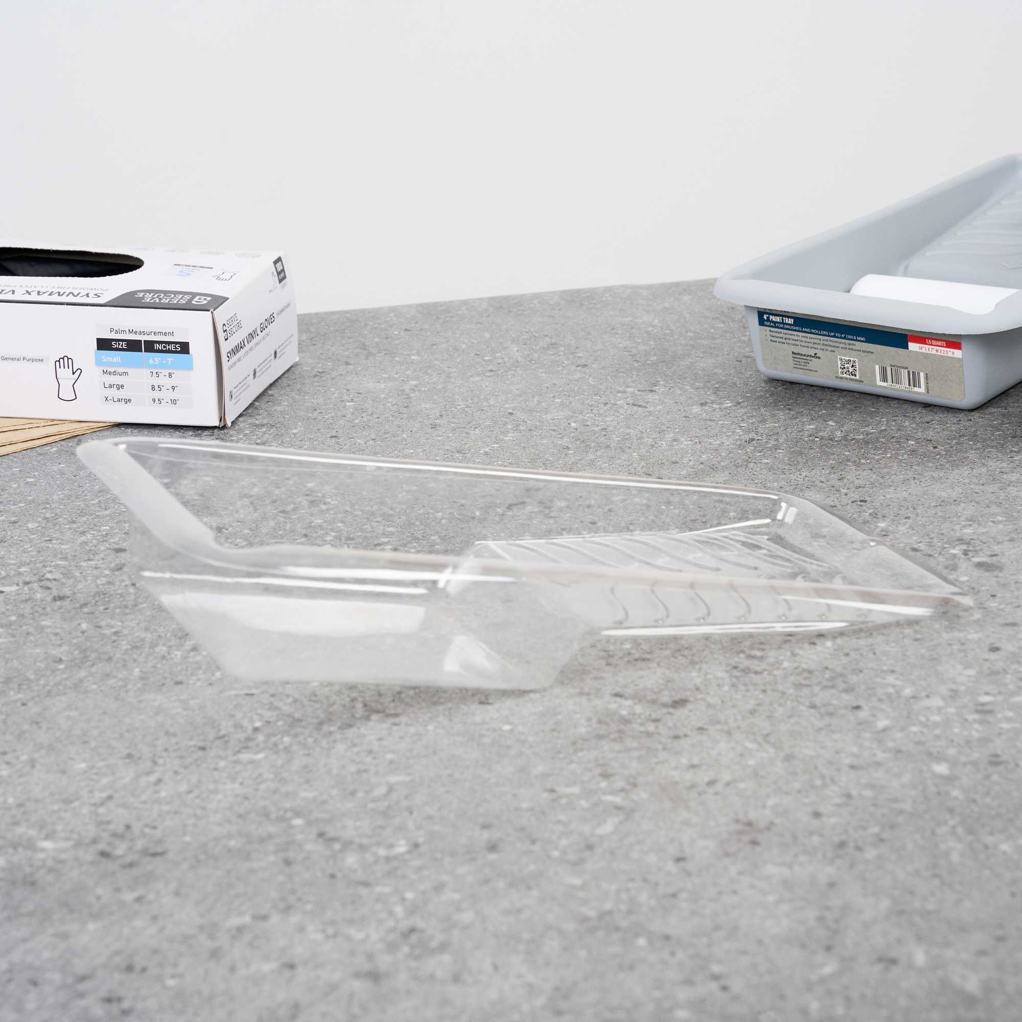 Handy Tek Clear Plastic Paint Tray Liner - Fits 1.5 qt Paint Tray - 13 3/4" x 6 3/4" x 2 1/4" - 60 count box
