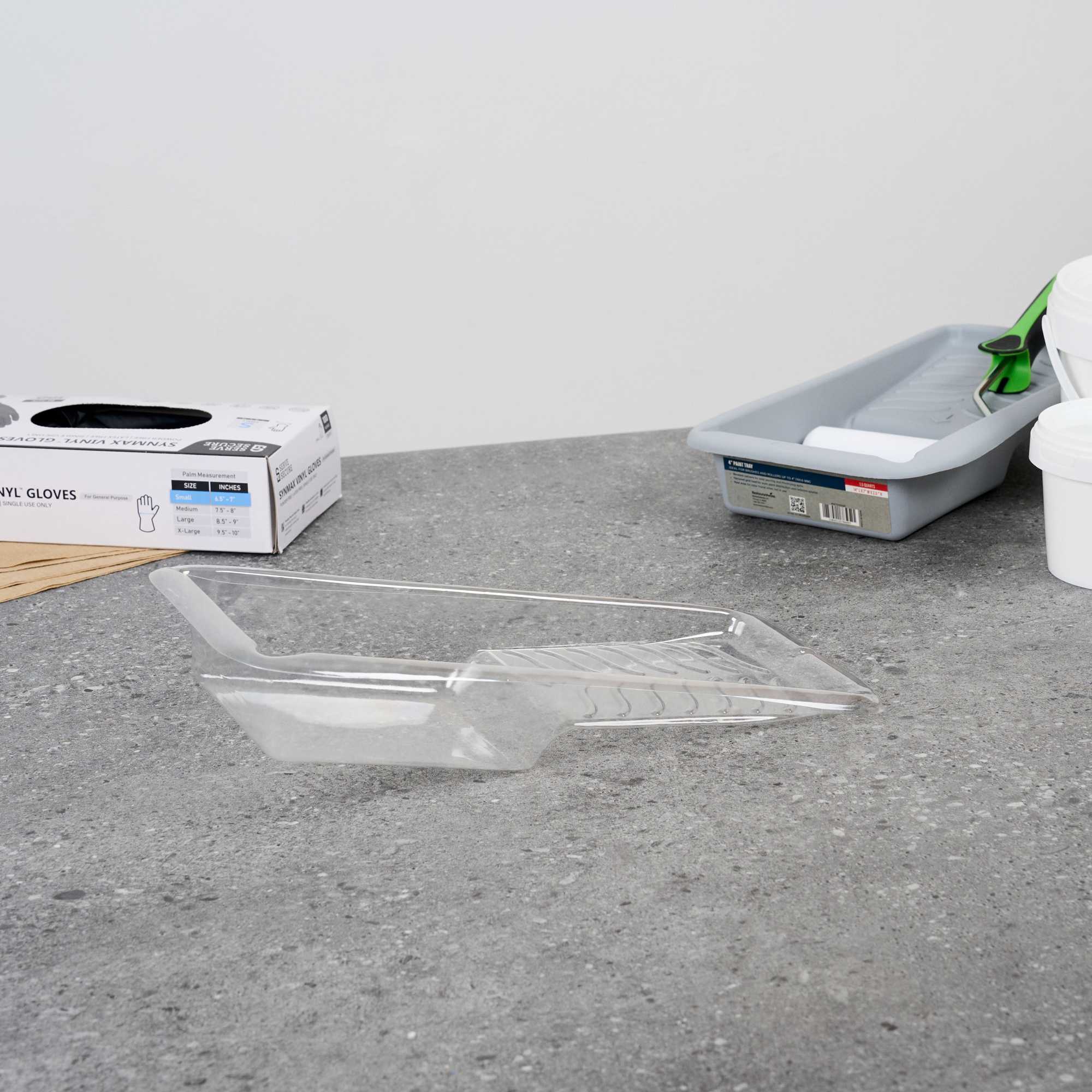 Handy Tek Clear Plastic Paint Tray Liner - Fits 1.5 qt Paint Tray - 13 3/4" x 6 3/4" x 2 1/4" - 60 count box