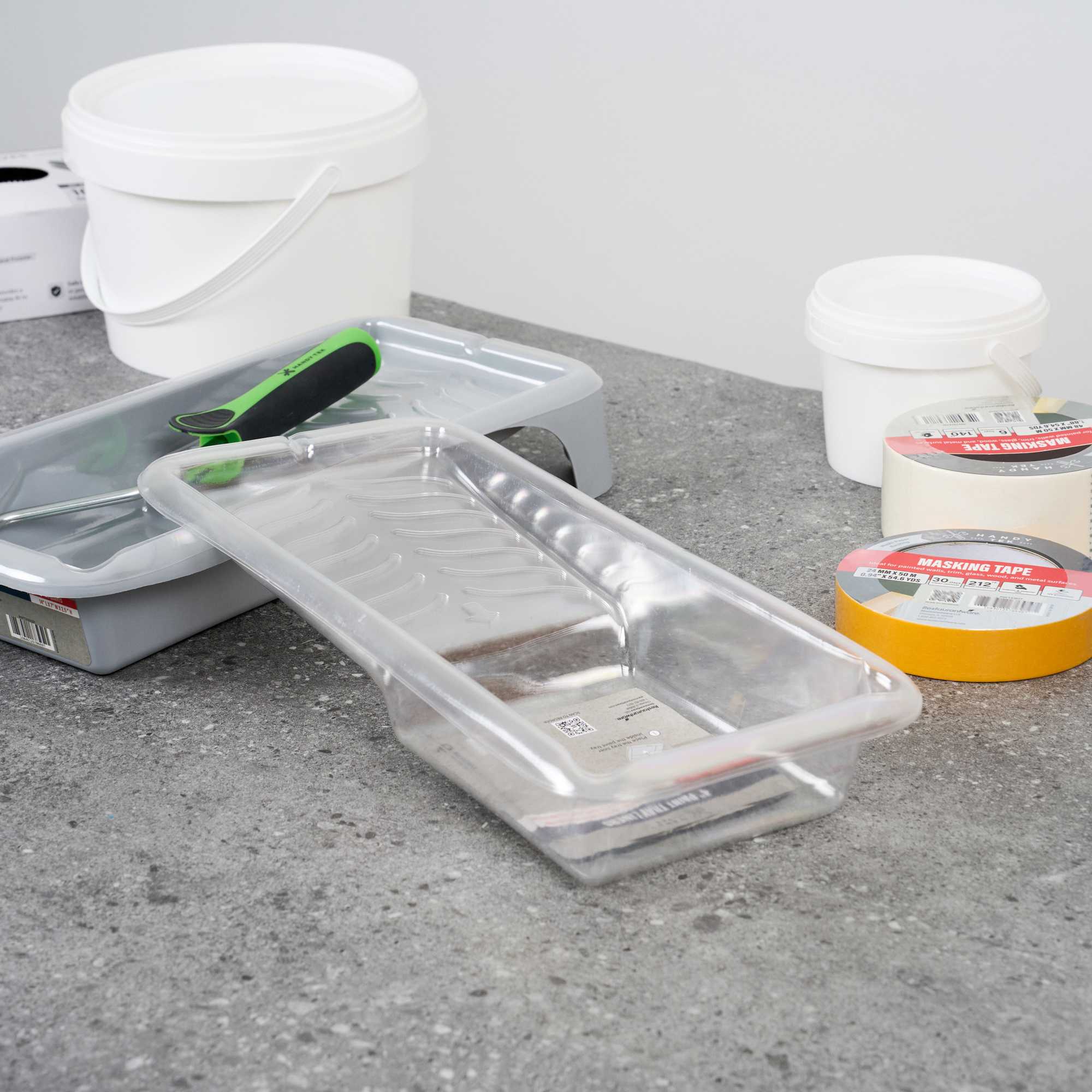 Handy Tek Clear Plastic Paint Tray Liner - Fits 1.5 qt Paint Tray - 13 3/4" x 6 3/4" x 2 1/4" - 60 count box