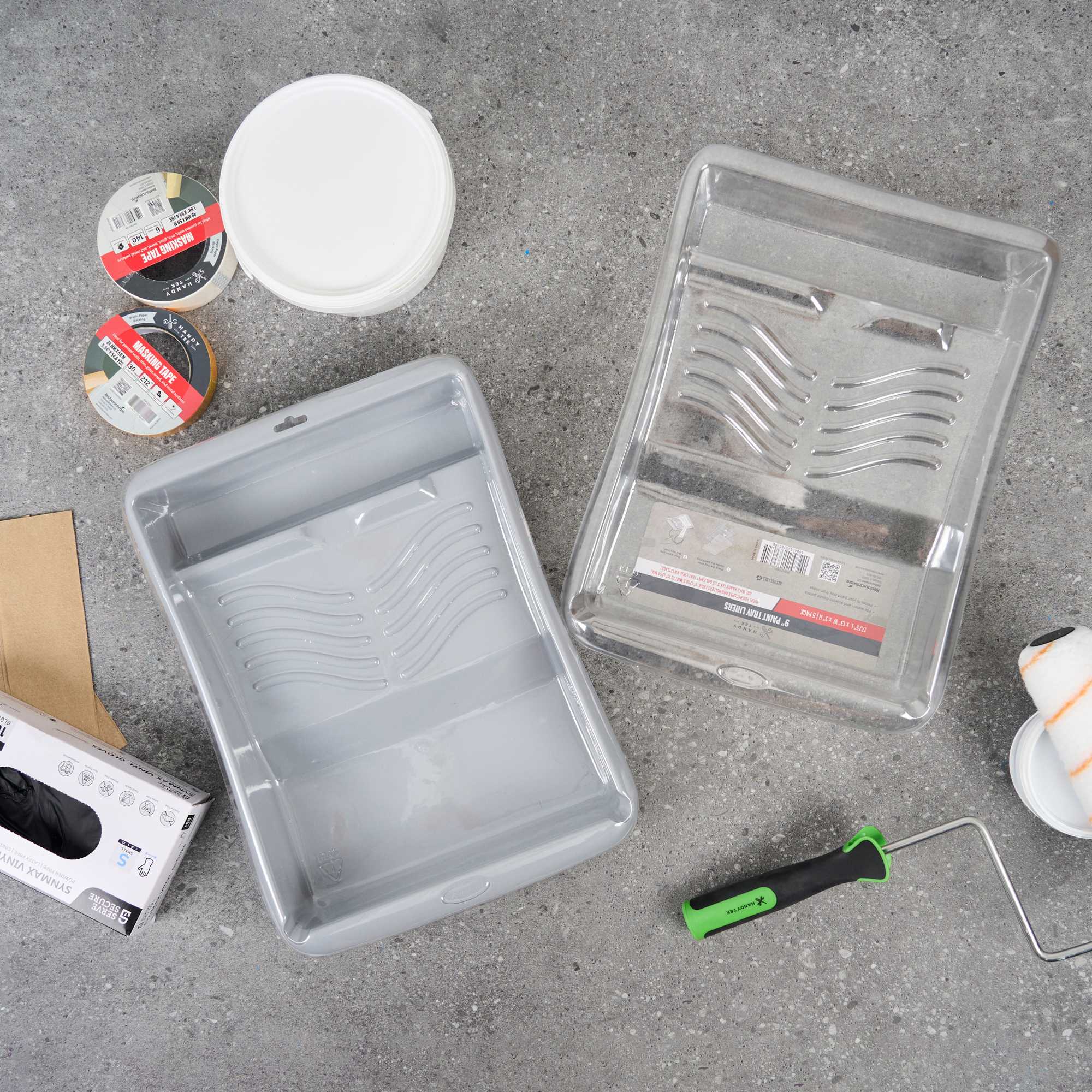 Handy Tek Clear Plastic Paint Tray Liner - Fits 1.5 gal Paint Tray - 17 3/4" x 13" x 3" - 5 count box