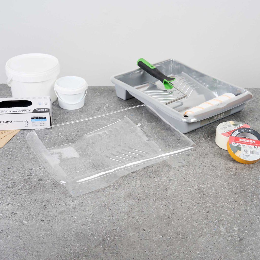 Handy Tek Clear Plastic Paint Tray Liner - Fits 1.5 gal Paint Tray - 17 3/4" x 13" x 3" - 5 count box
