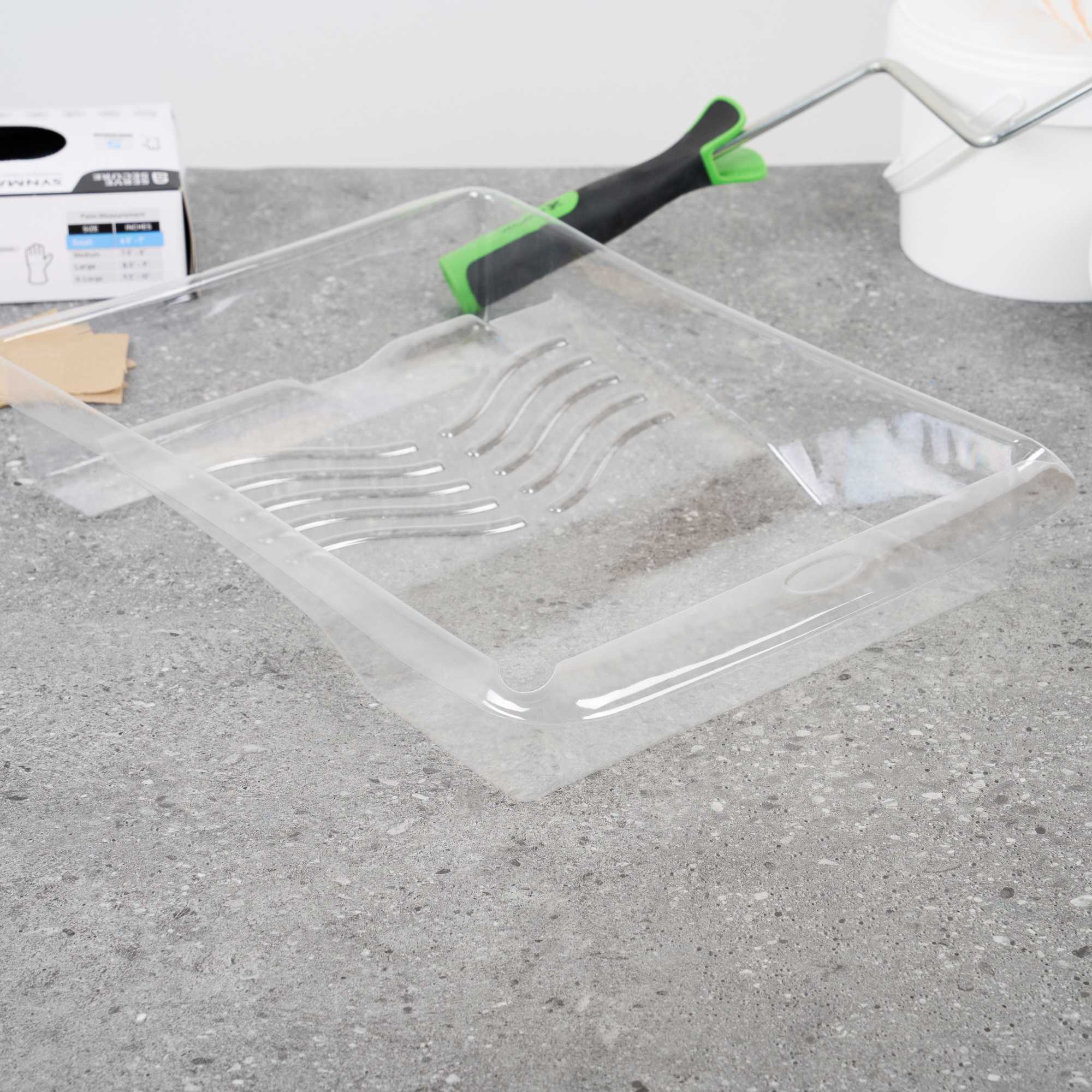 Handy Tek Clear Plastic Paint Tray Liner - Fits 1.5 gal Paint Tray - 17 3/4" x 13" x 3" - 60 count box