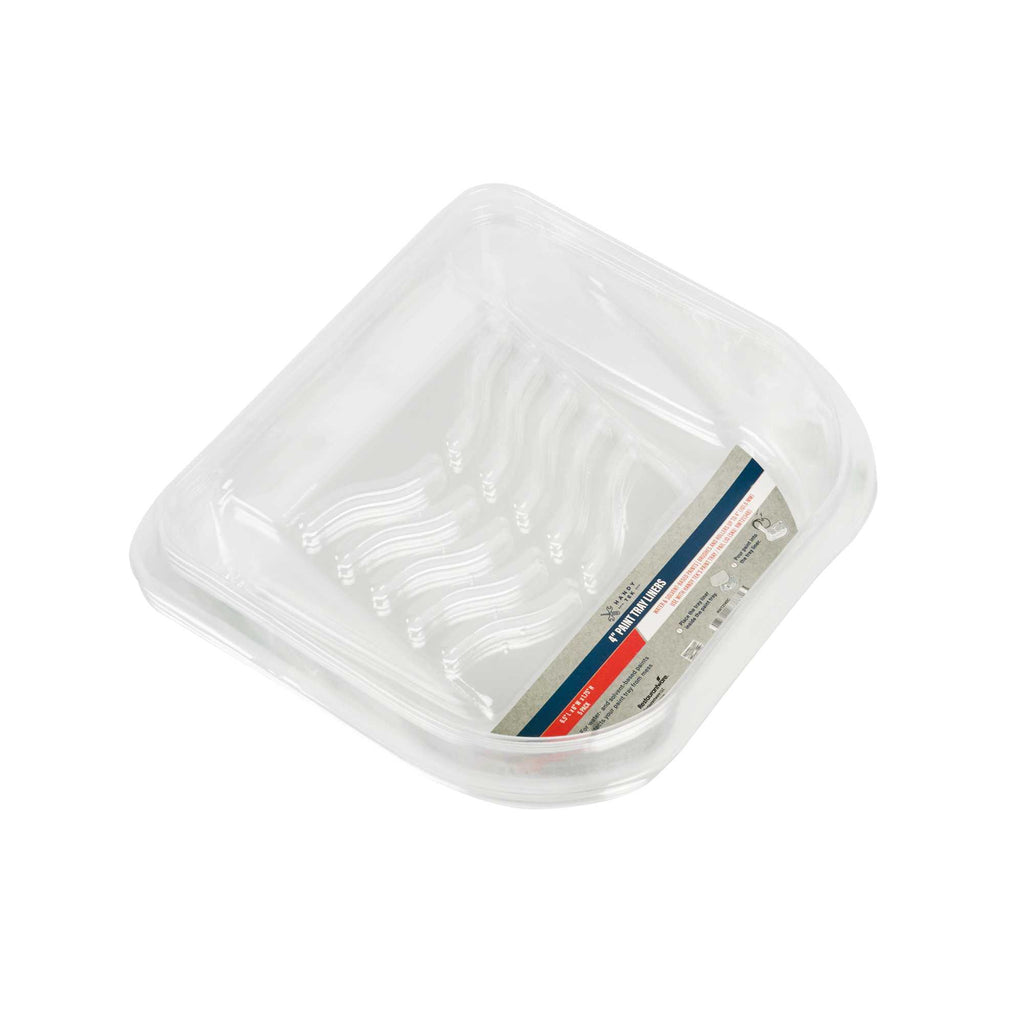 Handy Tek Clear Plastic Paint Tray Liner - Fits 27 oz Paint Tray / Pail Lid - 6 1/2" x 6" x 1 3/4" - 120 count box
