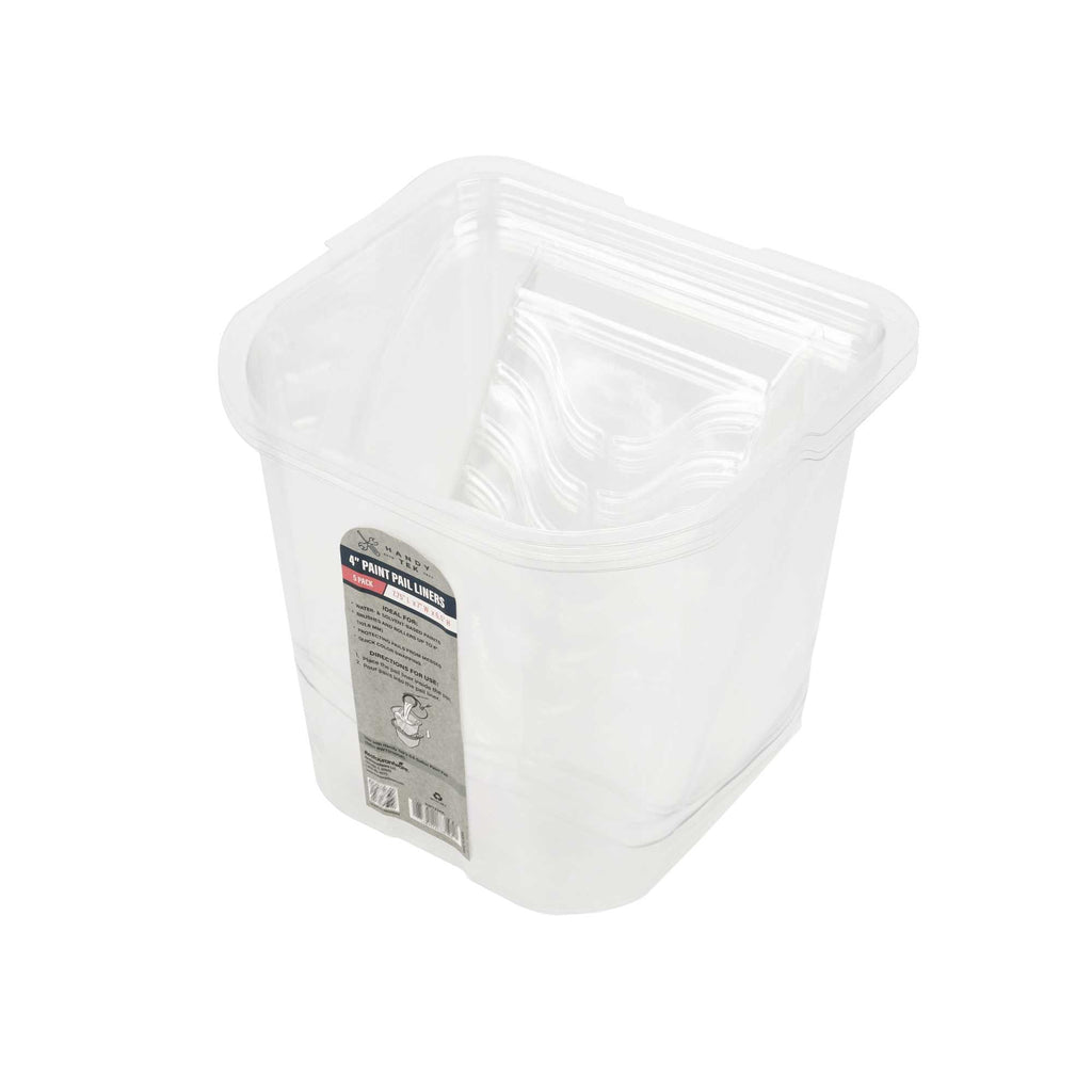 Handy Tek Clear Plastic Paint Pail Liner - Fits 0.5 gal Paint Pail - 7 3/4" x 7" x 6 1/2" - 120 count box