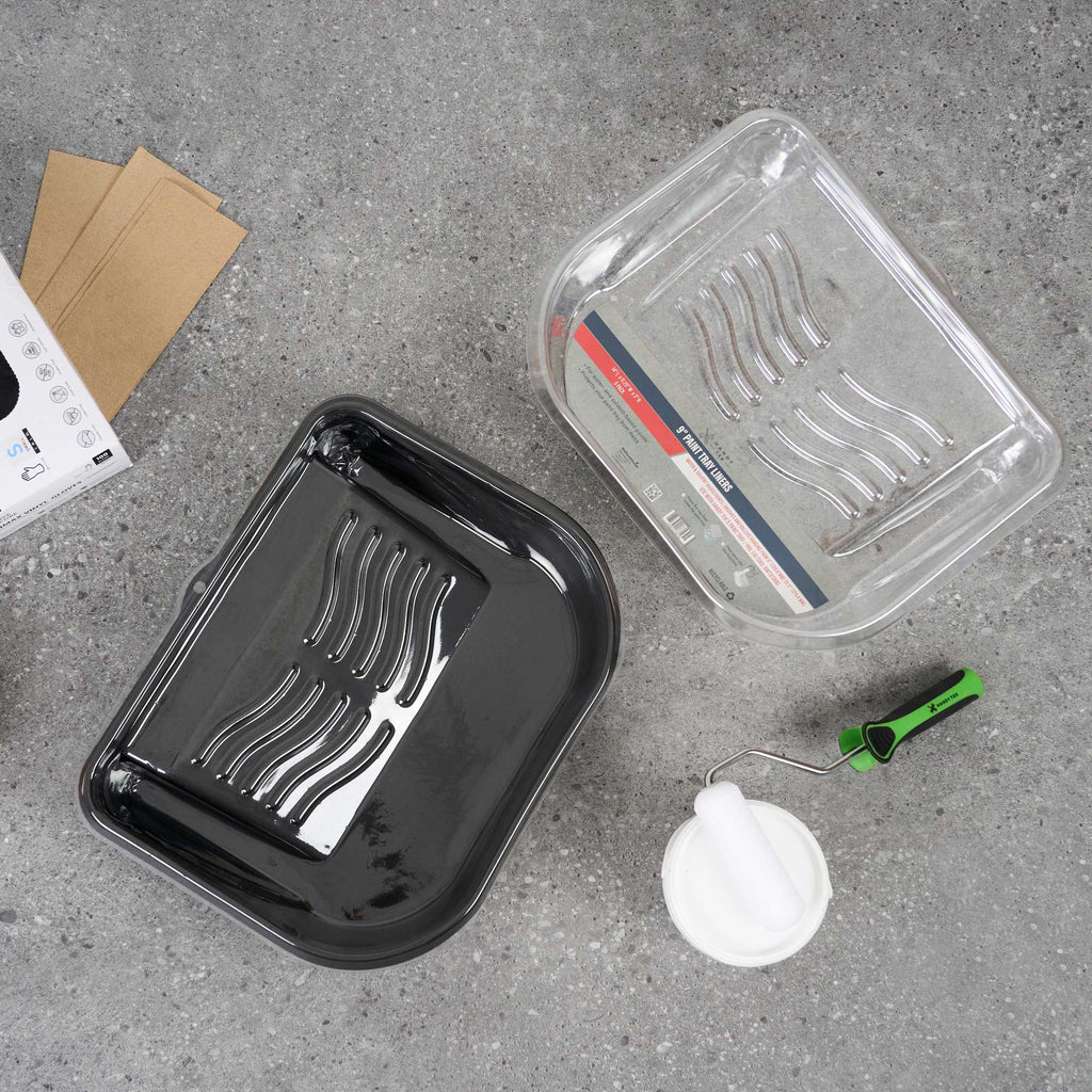 Handy Tek Clear Plastic Paint Tray Liner - Fits 5 qt Paint Tray / Pail Lid - 14" x 11 1/4" x 3" - 5 count box