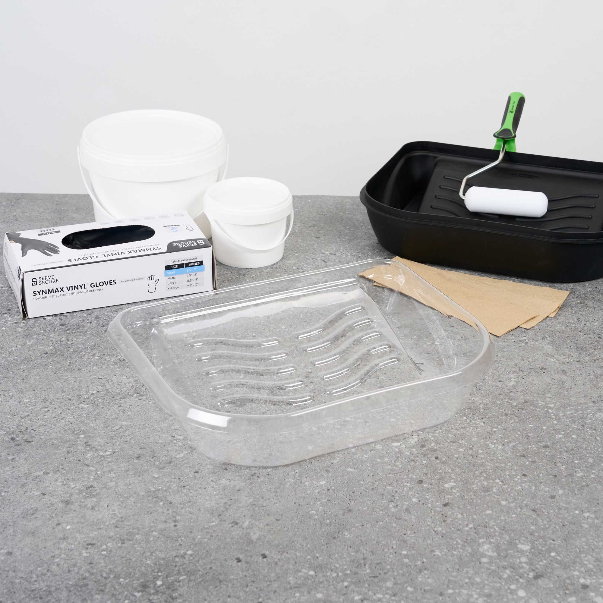 Handy Tek Clear Plastic Paint Tray Liner - Fits 5 qt Paint Tray / Pail Lid - 14" x 11 1/4" x 3" - 5 count box