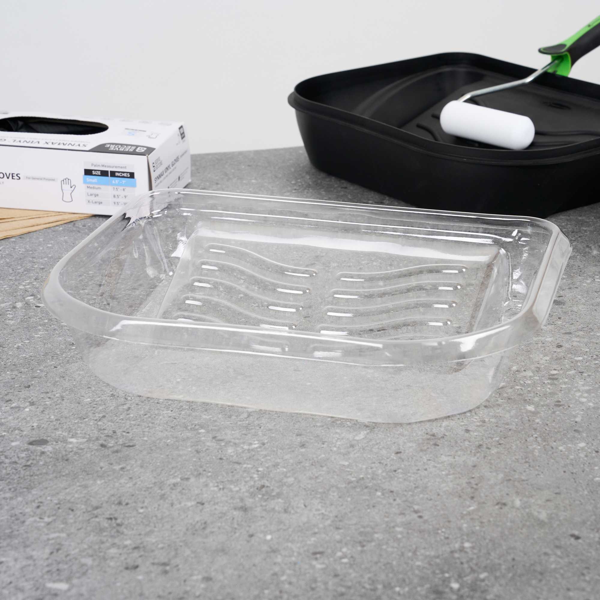 Handy Tek Clear Plastic Paint Tray Liner - Fits 5 qt Paint Tray / Pail Lid - 14" x 11 1/4" x 3" - 5 count box