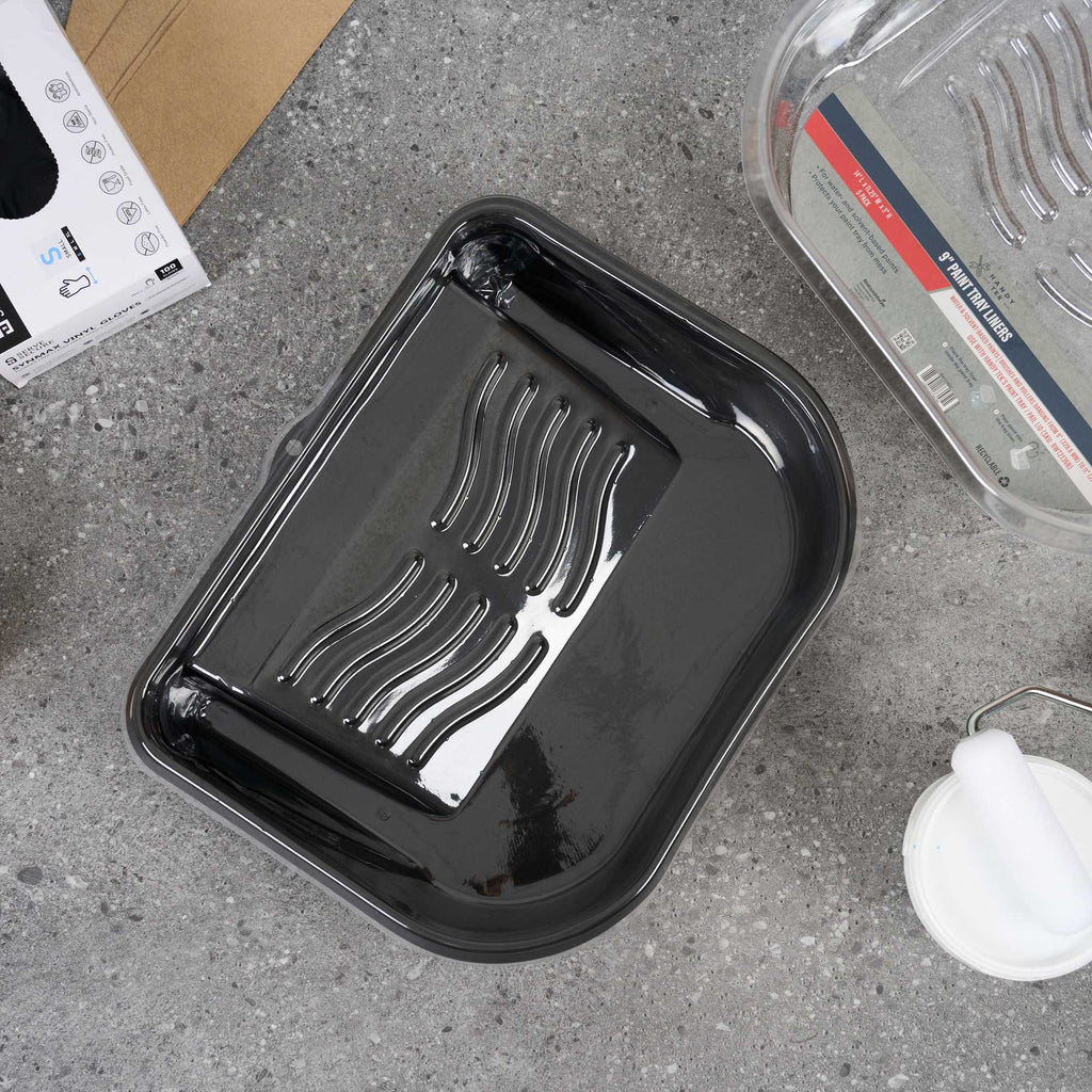 Handy Tek Clear Plastic Paint Tray Liner - Fits 120 qt Paint Tray / Pail Lid - 14" x 11 1/4" x 3" - 120 count box