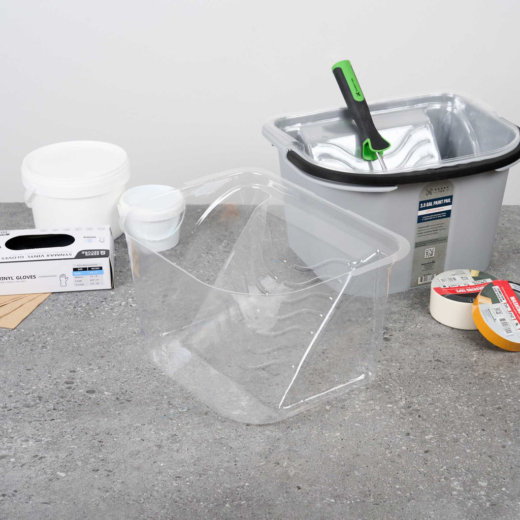 Handy Tek Clear Plastic Paint Pail Liner - Fits 3.5 gal Paint Pail - 15 1/2" x 12 1/4" x 9 1/4" - 5 count box