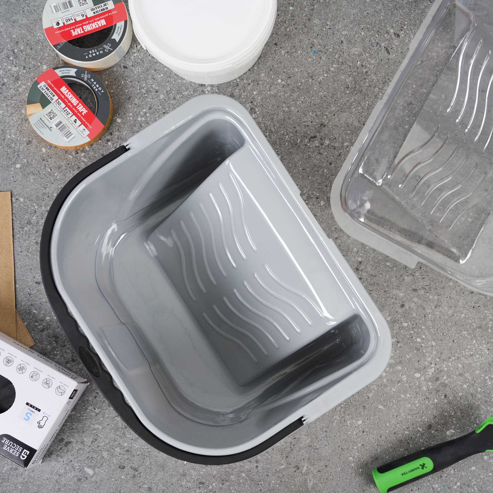Handy Tek Clear Plastic Paint Pail Liner - Fits 3.5 gal Paint Pail - 15 1/2" x 12 1/4" x 9 1/4" - 5 count box