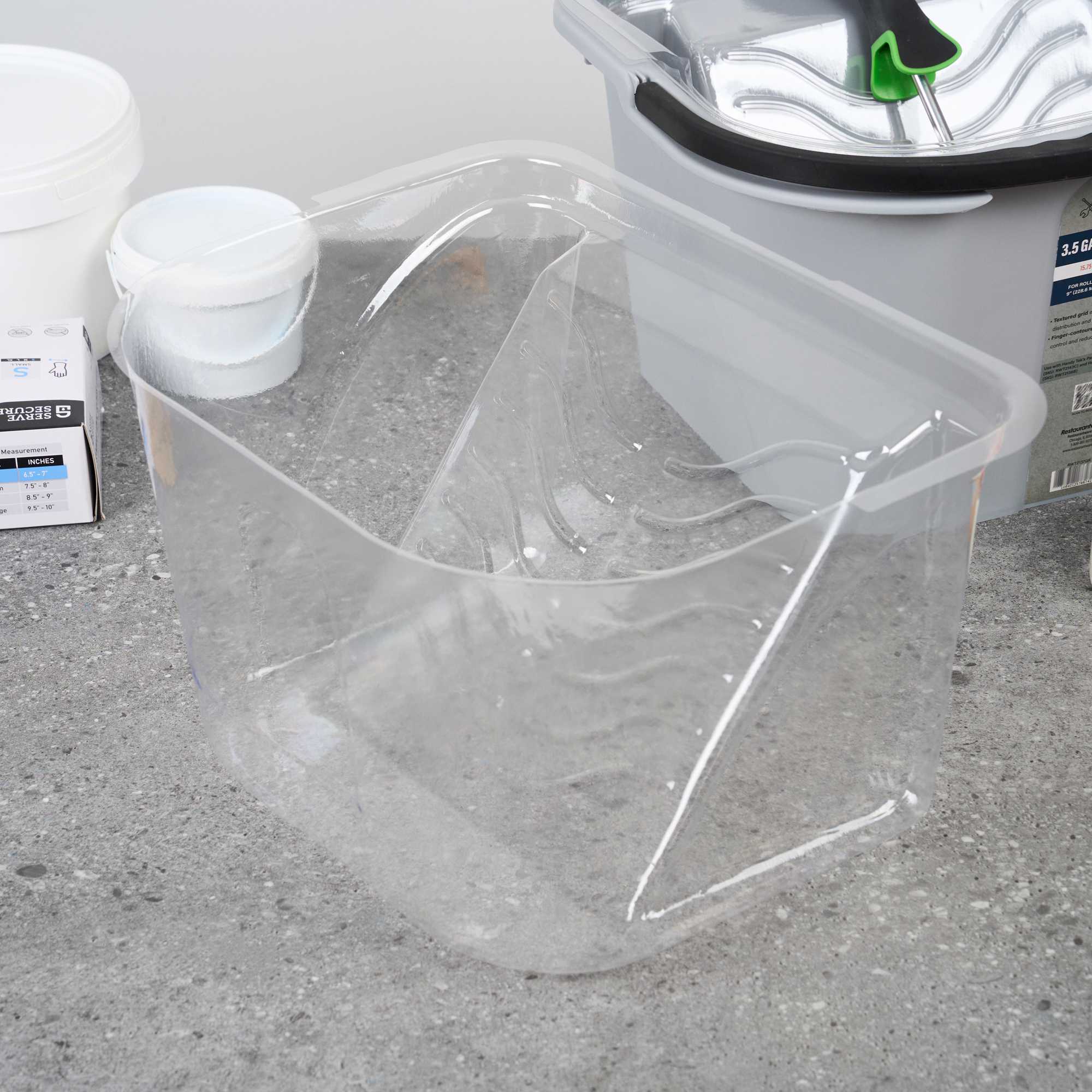 Handy Tek Clear Plastic Paint Pail Liner - Fits 3.5 gal Paint Pail - 15 1/2" x 12 1/4" x 9 1/4" - 5 count box