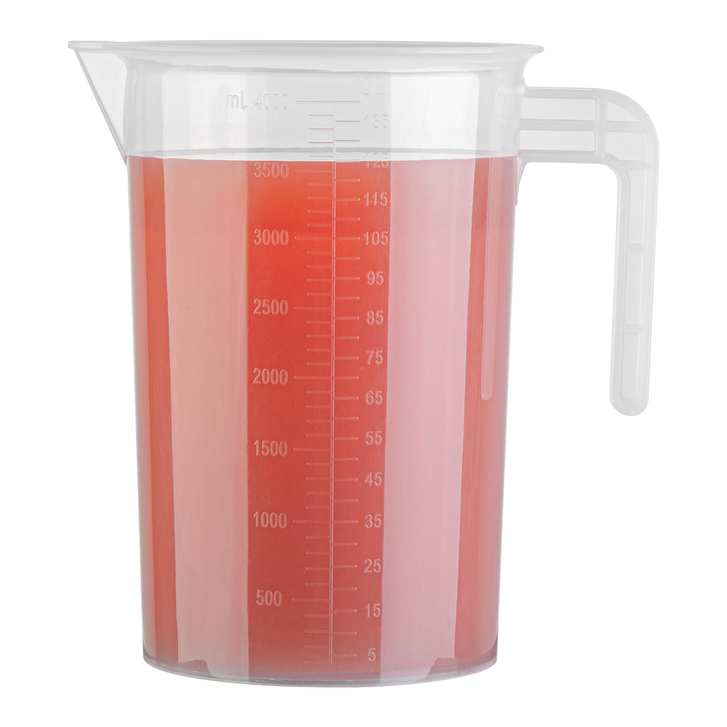 Chef 101 4 qt (16 cups) Clear Plastic Measuring Cup - 7 1/2" x 5 3/4" x 10" - 1 count box