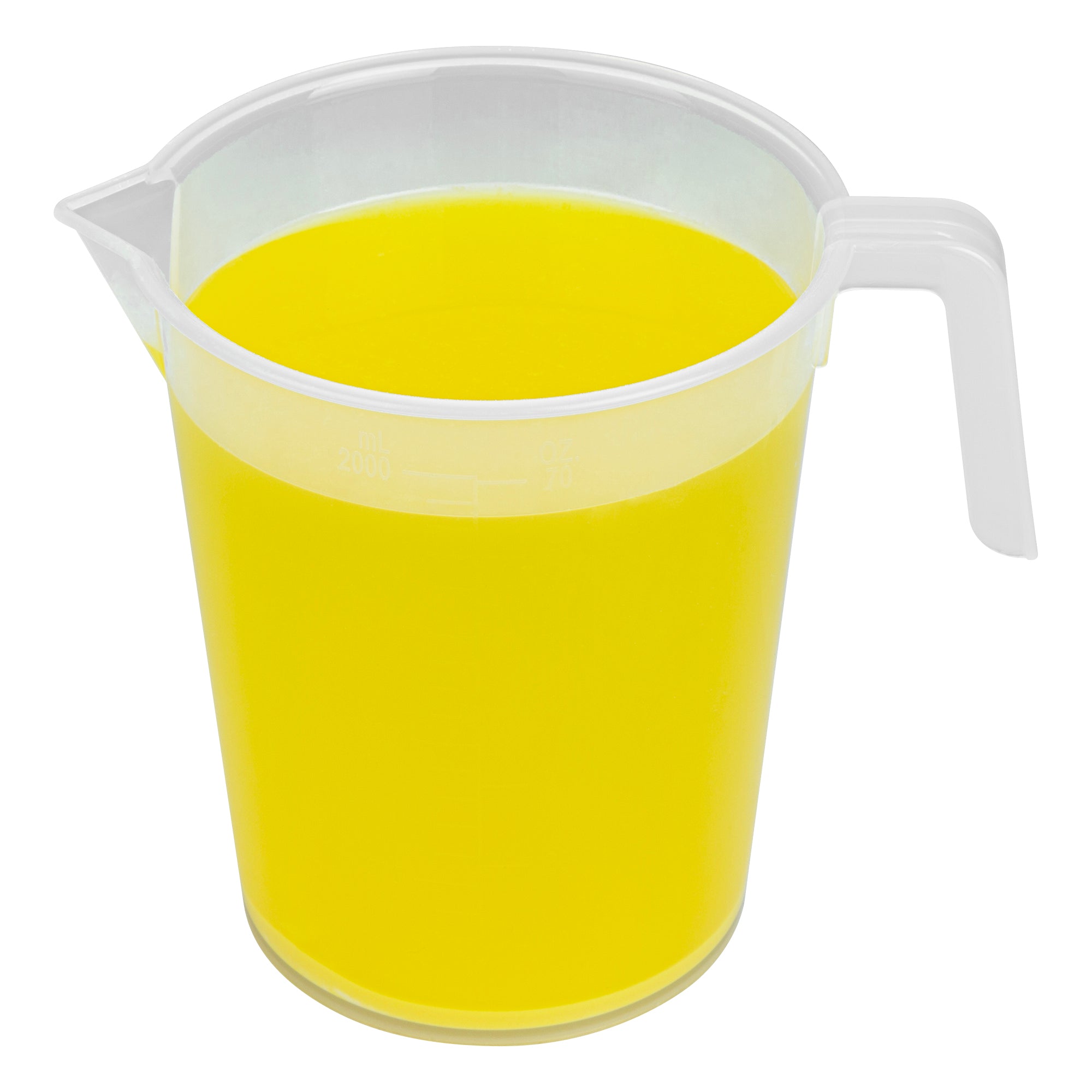 Chef 101 2 qt (8 cups) Clear Plastic Measuring Cup - 6 3/4" x 4 3/4" x 7" - 10 count box