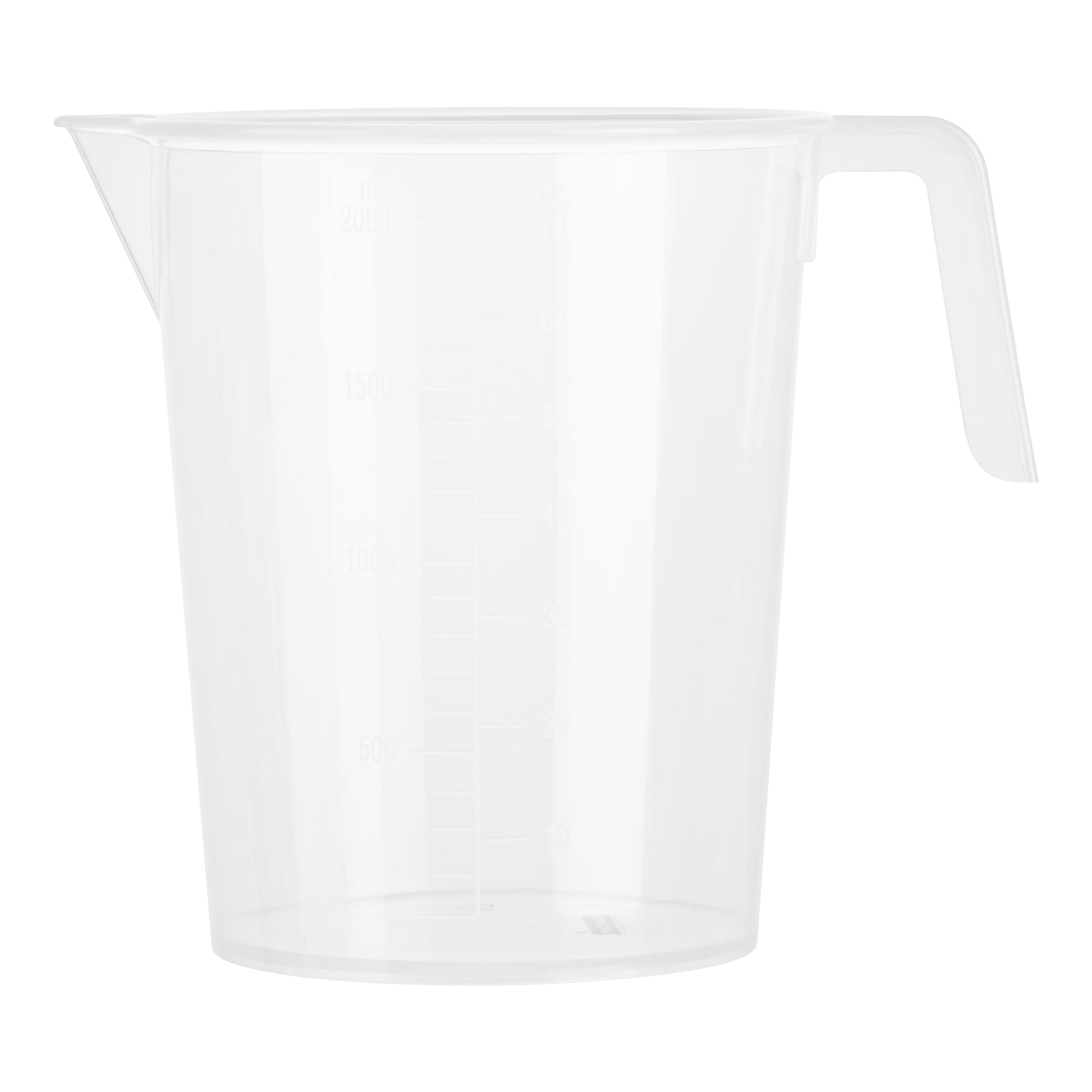 Chef 101 2 qt (8 cups) Clear Plastic Measuring Cup - 6 3/4" x 4 3/4" x 7" - 10 count box