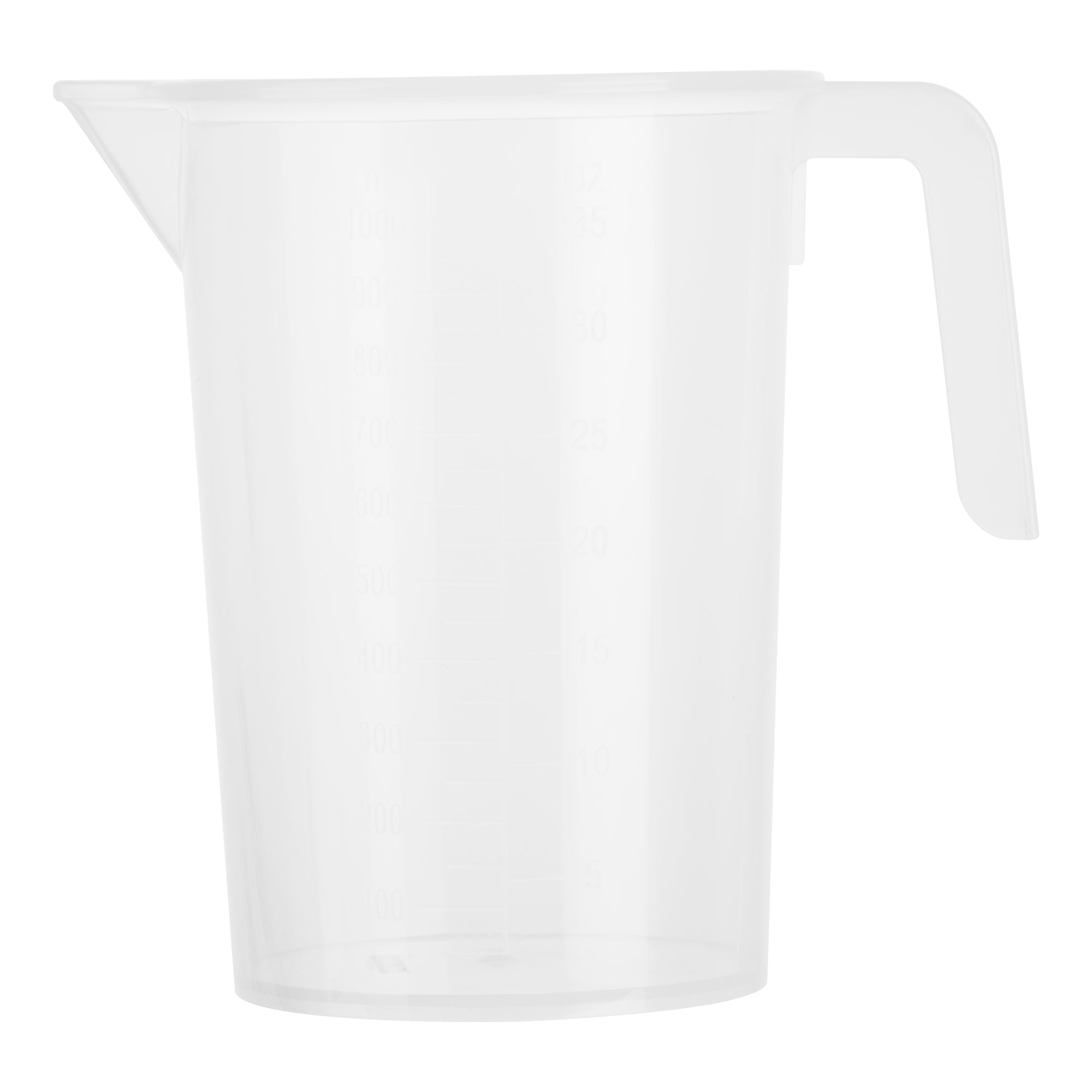 Chef 101 1 qt (4 cups) Clear Plastic Measuring Cup - 5 1/4" x 3 3/4" x 6 1/4" - 10 count box