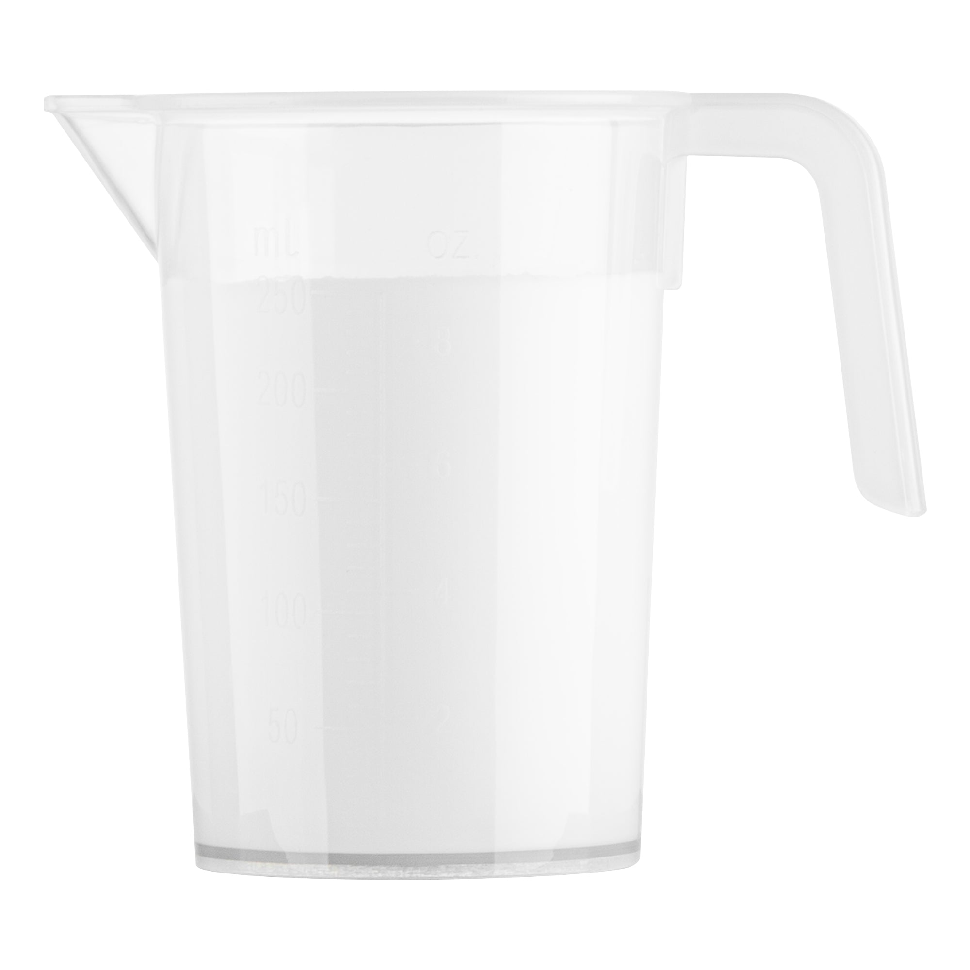 Chef 101 1-cup Clear Plastic Measuring Cup - 3 3/4" x 2 1/2" x 4 1/4" - 10 count box