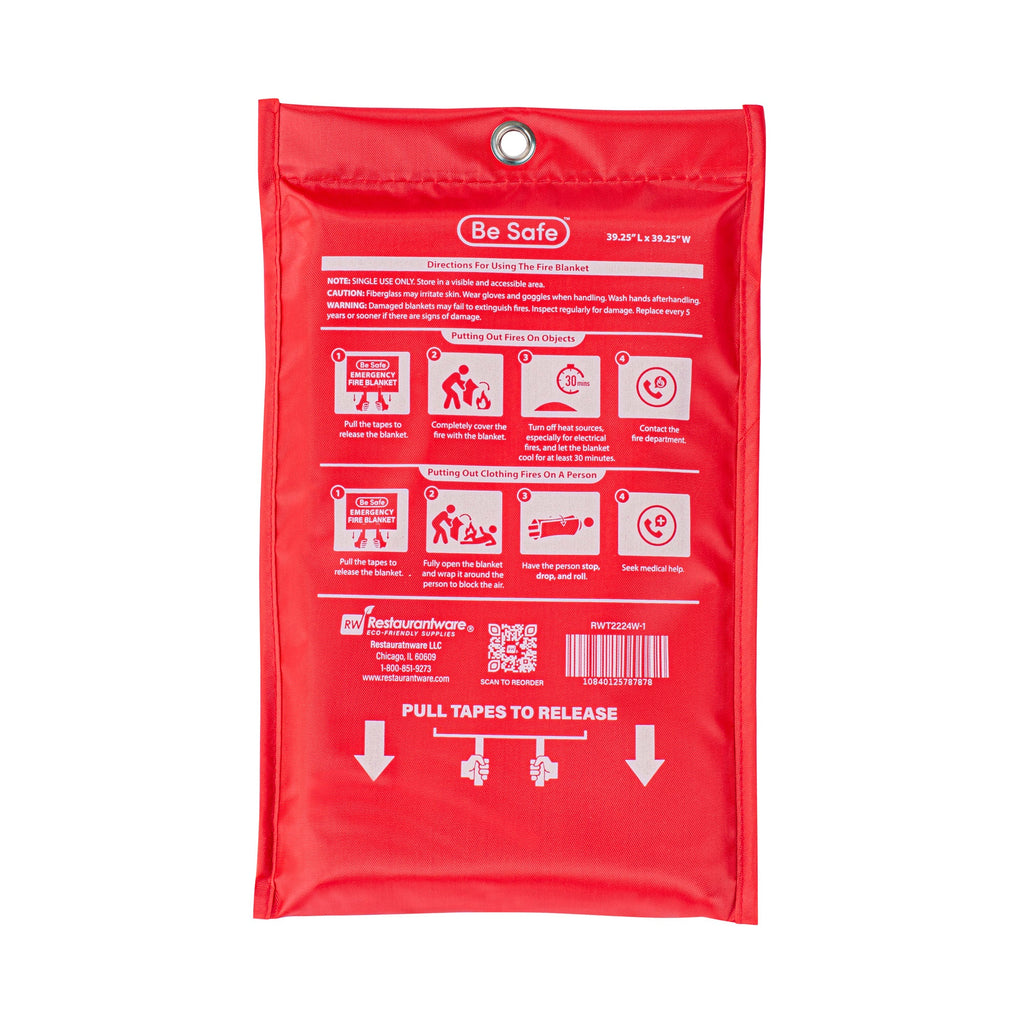 Be Safe Fiberglass Emergency Fire Blanket - 39 1/4" x 39 1/4" - 1 count box