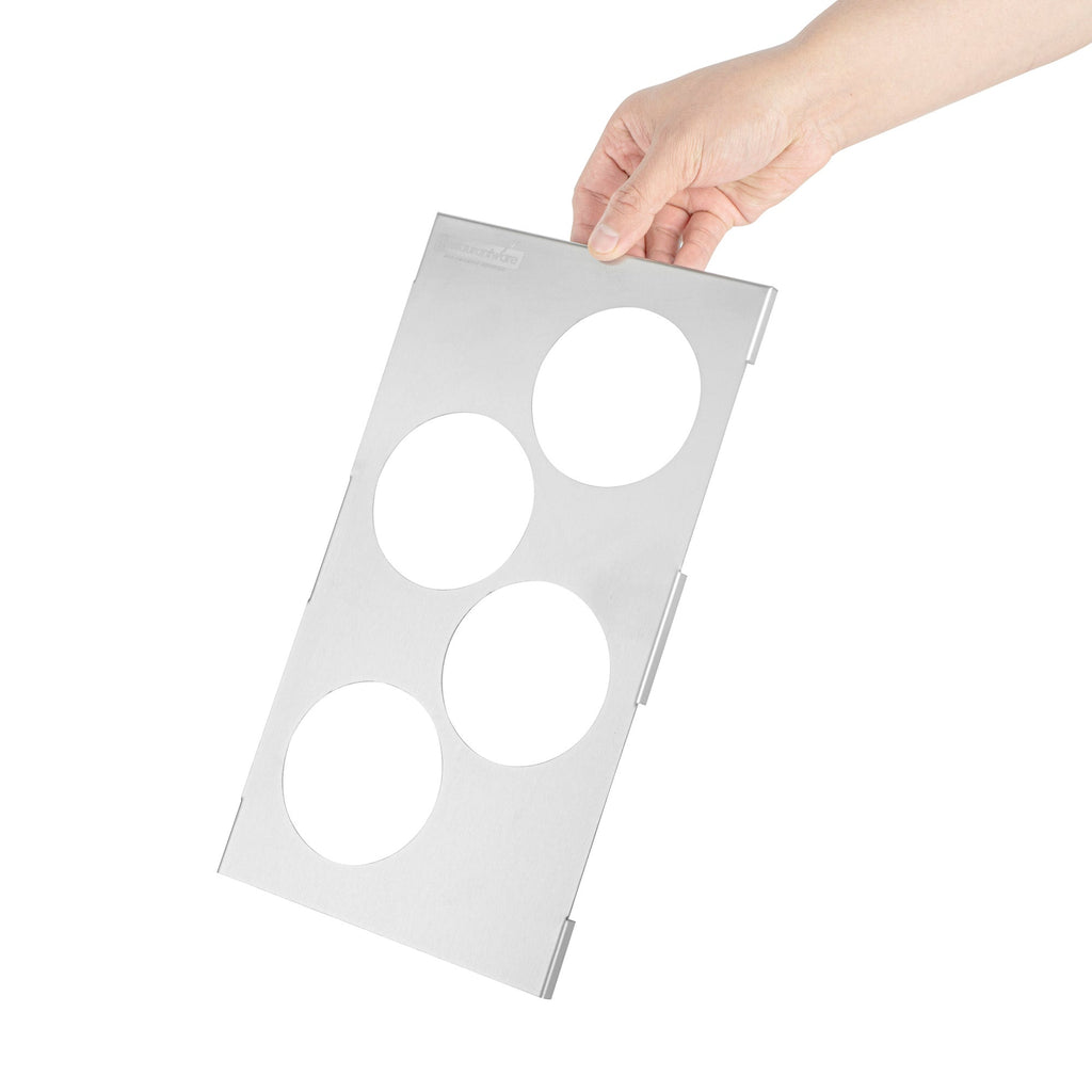 Met Lux Four Hole Stainless Steel Squeeze Bottle Holder Top - Fits 1/3 Size Pans - 12 3/4" x 7" - 1 count box