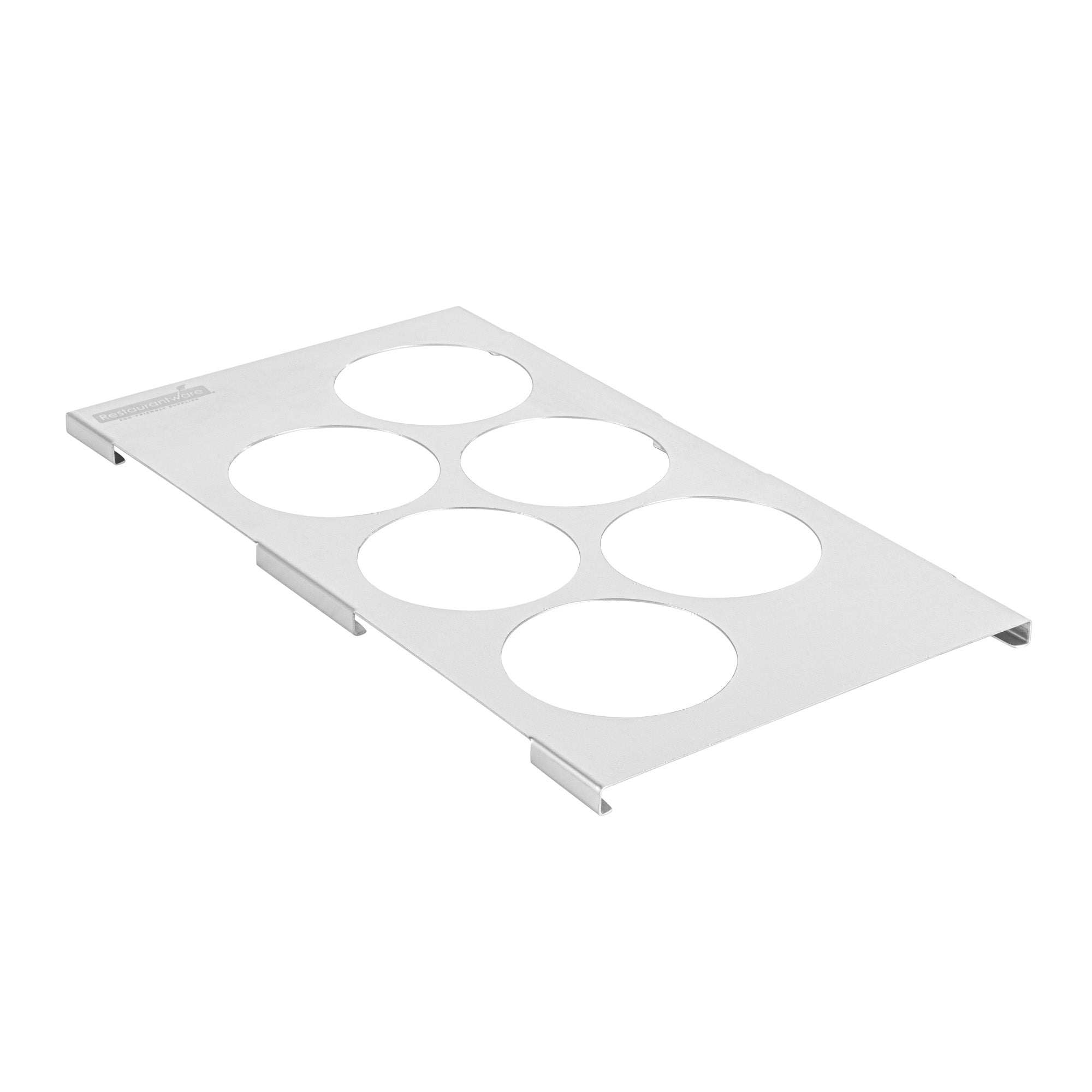 Met Lux Six Hole Stainless Steel Squeeze Bottle Holder Top - Fits 1/3 Size Pans - 12 3/4" x 7" - 1 count box