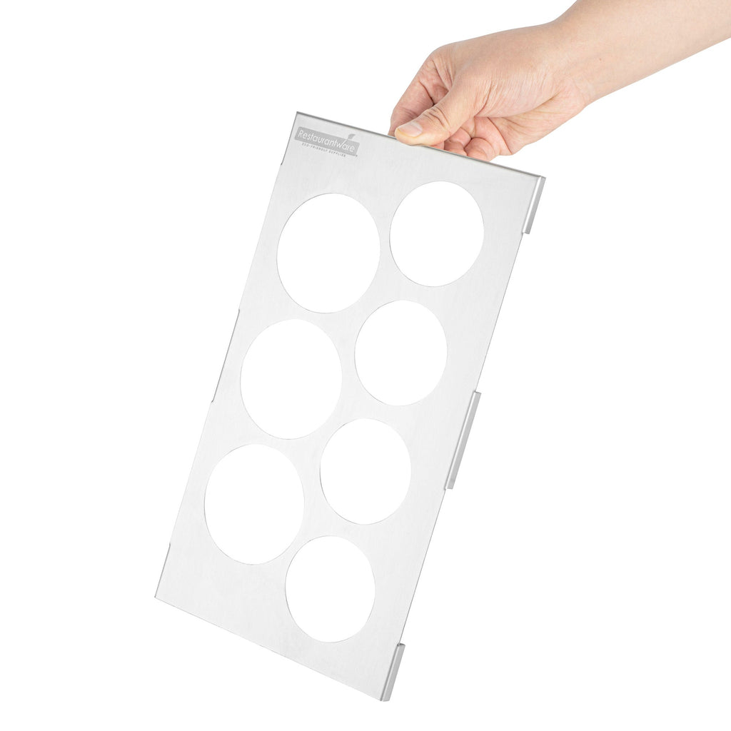 Met Lux Seven Hole Stainless Steel Squeeze Bottle Holder Top - Fits 1/3 Size Pans - 12 3/4" x 7" - 1 count box