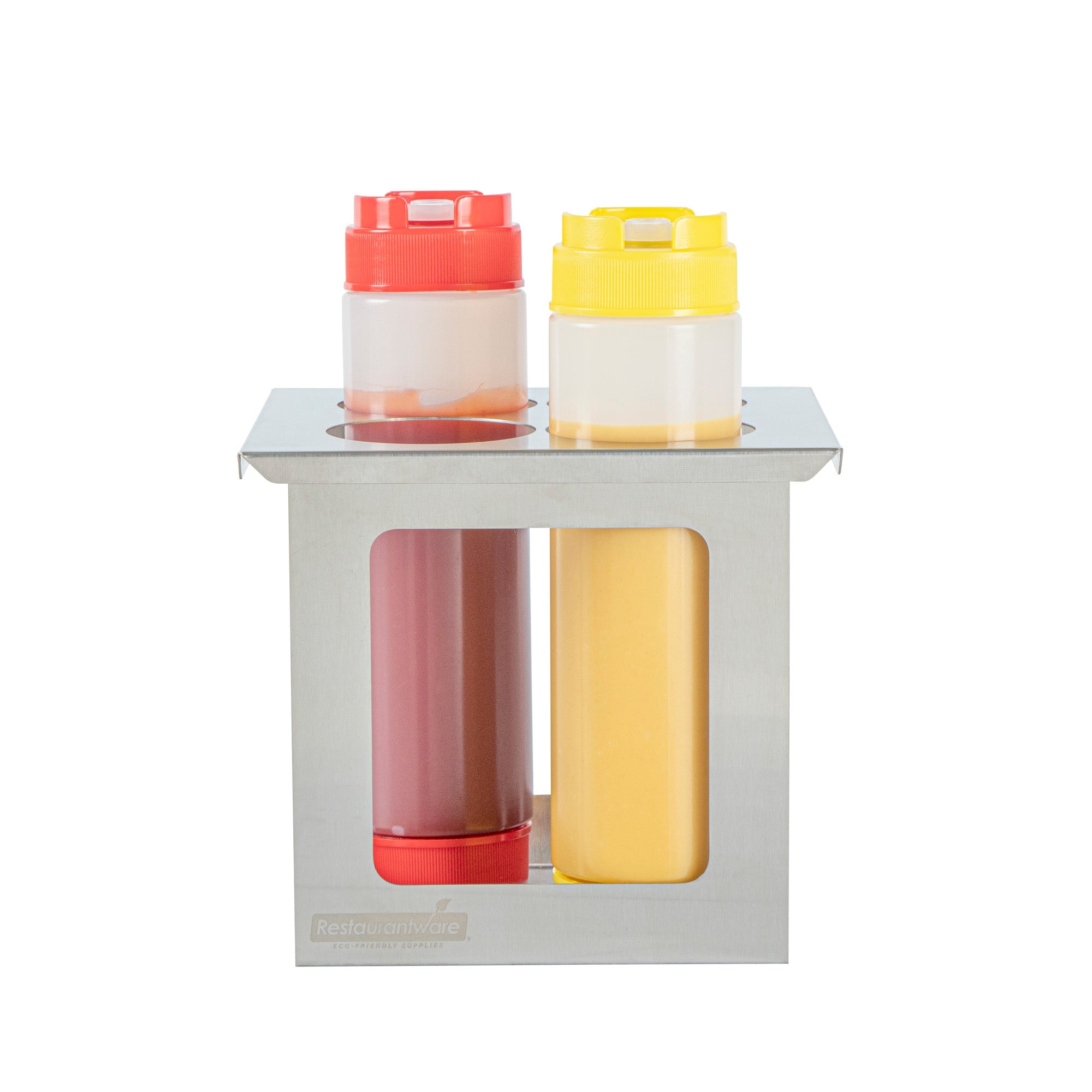 Met Lux Four Hole Stainless Steel Squeeze Bottle Holder - Fits 1/6 Size Opening - 6 1/4" x 7" x 6 1/4" - 1 count box