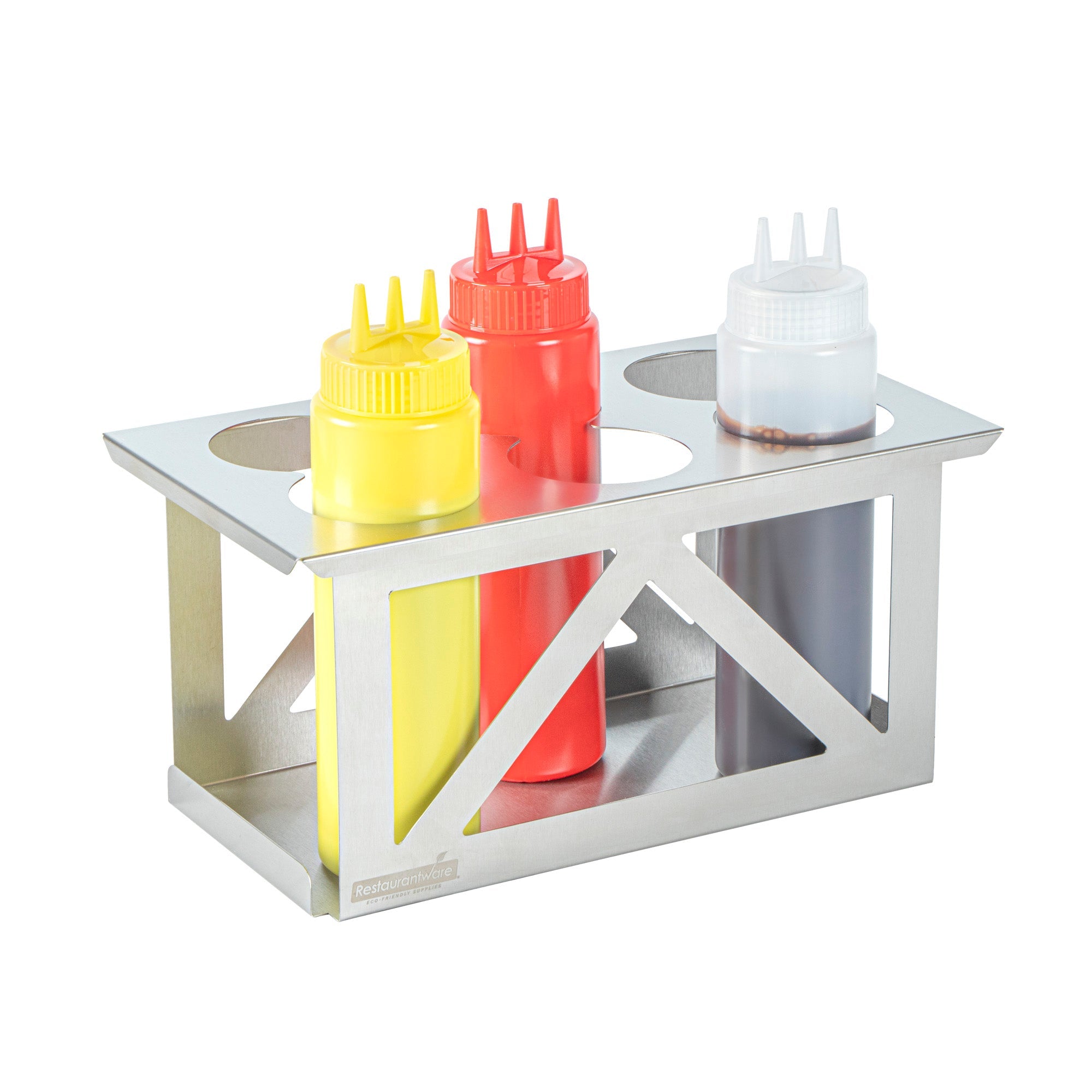 Met Lux Six Hole Stainless Steel Squeeze Bottle Holder - Fits 1/3 Size Opening - 12 3/4" x 7" x 6 1/4" - 1 count box