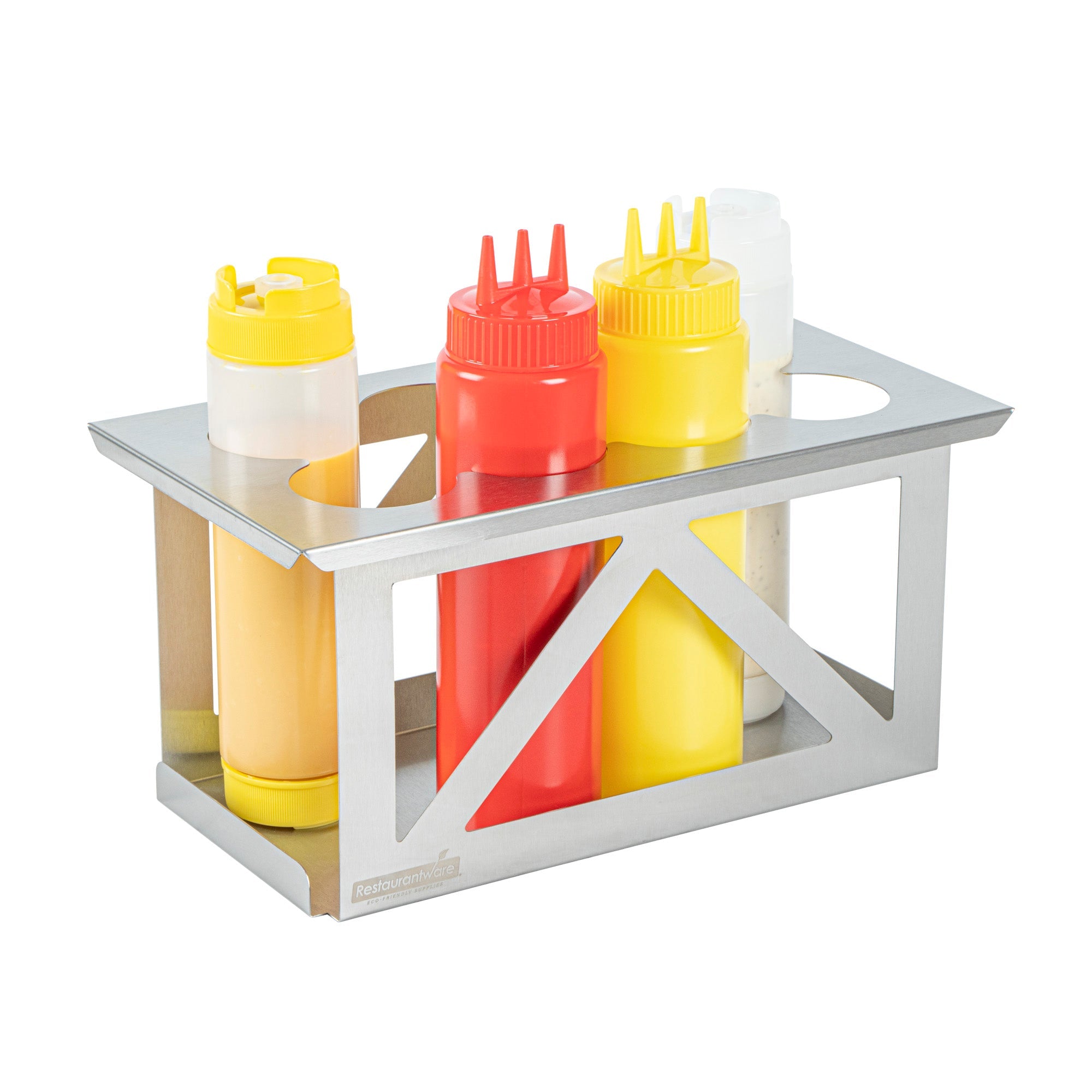 Met Lux Eight Hole Stainless Steel Squeeze Bottle Holder - Fits 1/3 Size Opening - 12 3/4" x 7" x 6 1/4" - 1 count box