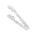 Cater Tek Clear Heavy-Duty Disposable Plastic Tongs - Scalloped - 9" - 10 count box