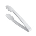 Cater Tek White Heavy-Duty Disposable Plastic Tongs - Scalloped - 9" - 100 count box