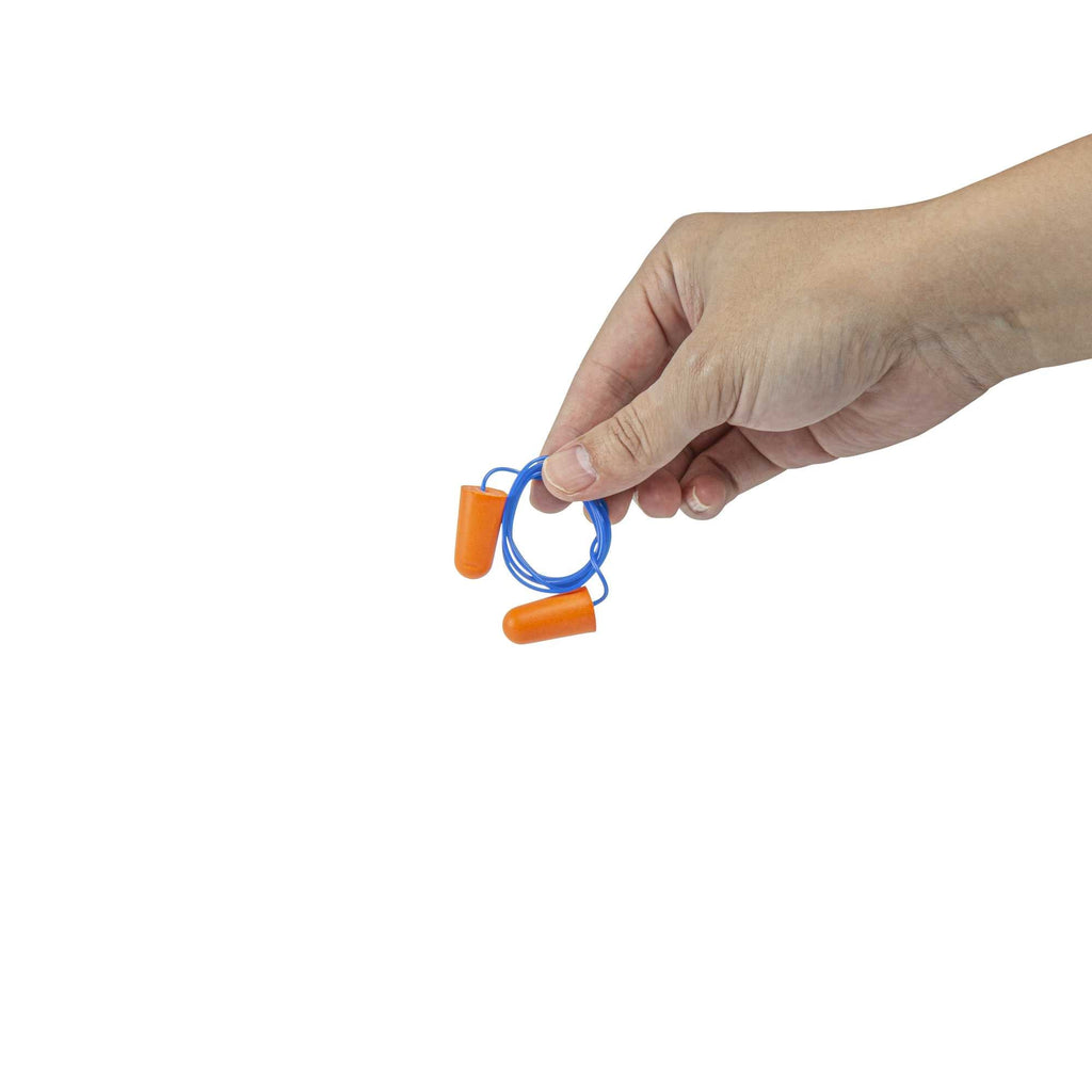 Be Safe Orange and Blue Corded Foam Earplugs - 10 pairs
